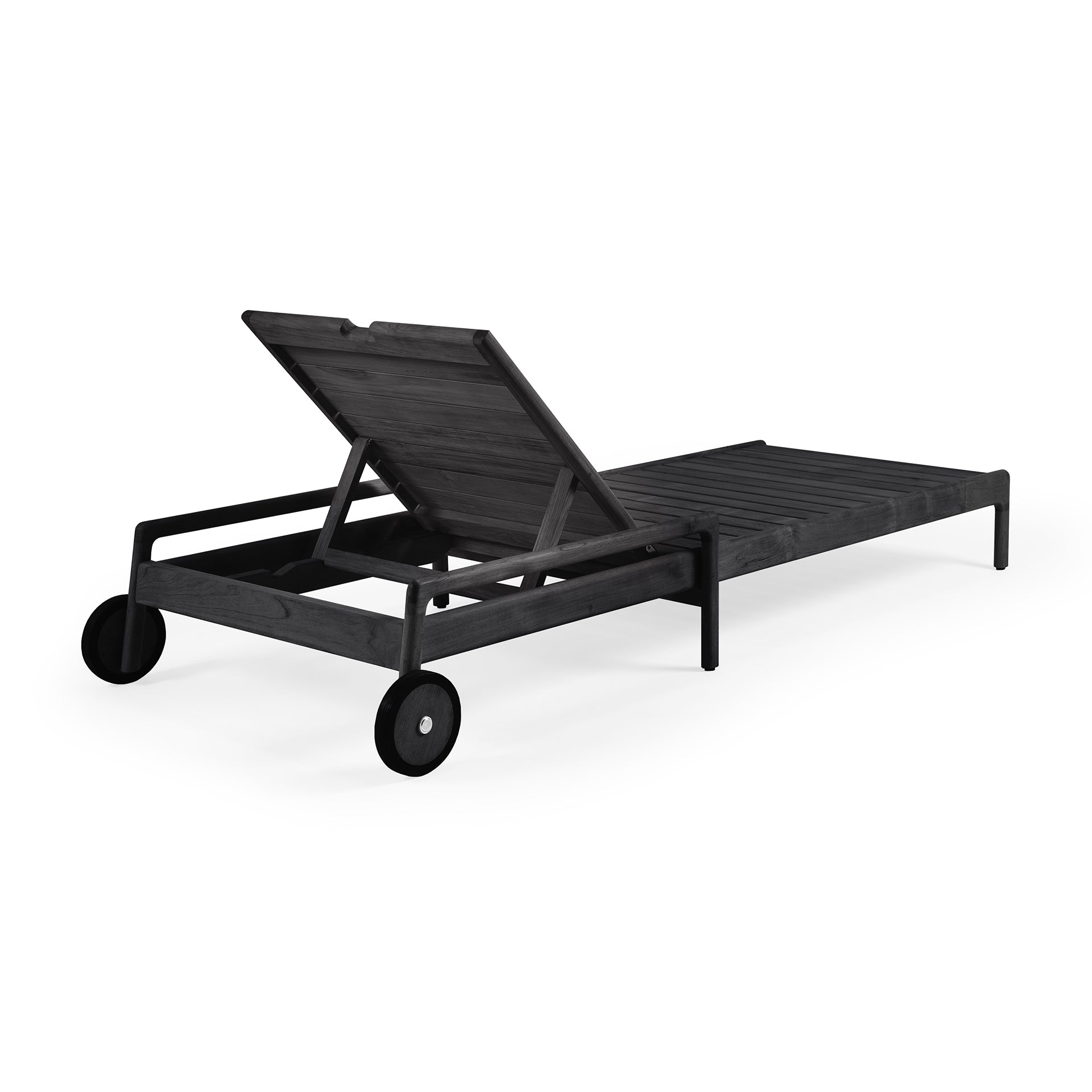 Jack Outdoor Adjustable Lounger Frame - Teak Black - Goode Studio