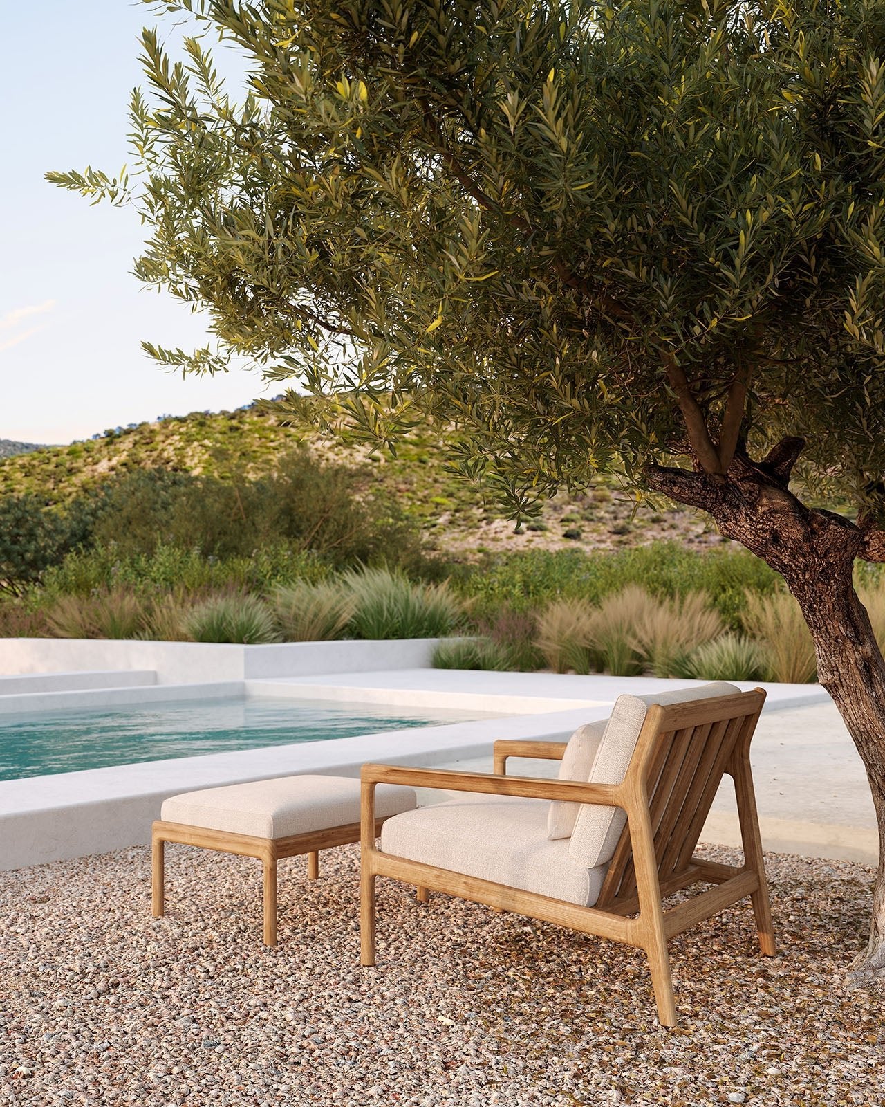 Teak-Jack-outdoor-lounge-chair-footstool-off-white-cushion-Goode-Studio