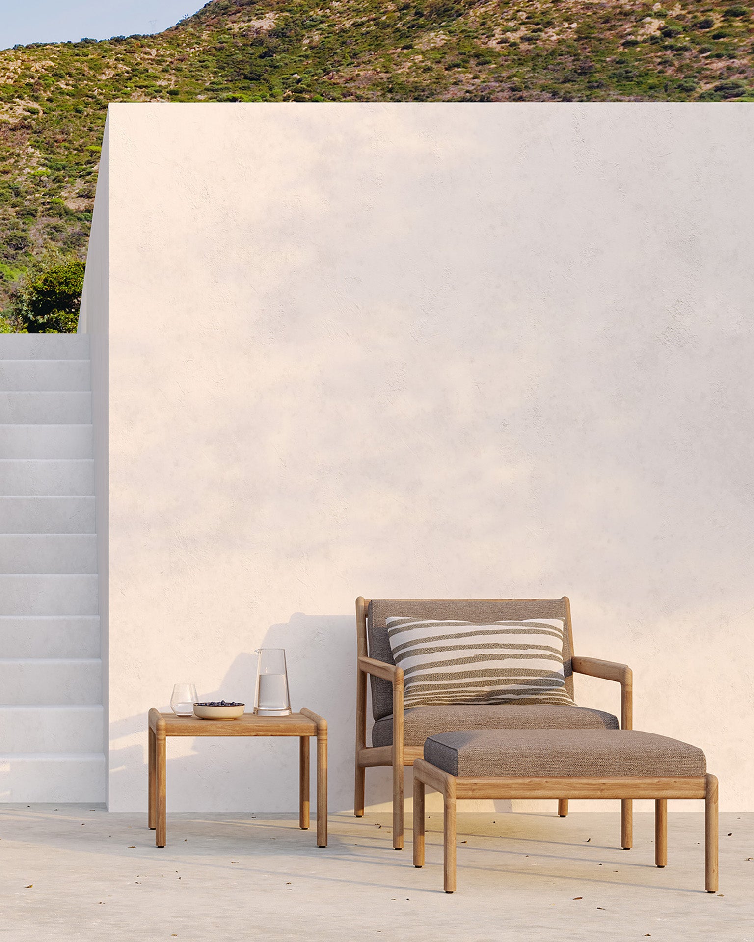 Jack Outdoor Footstool - Teak - Goode Studio