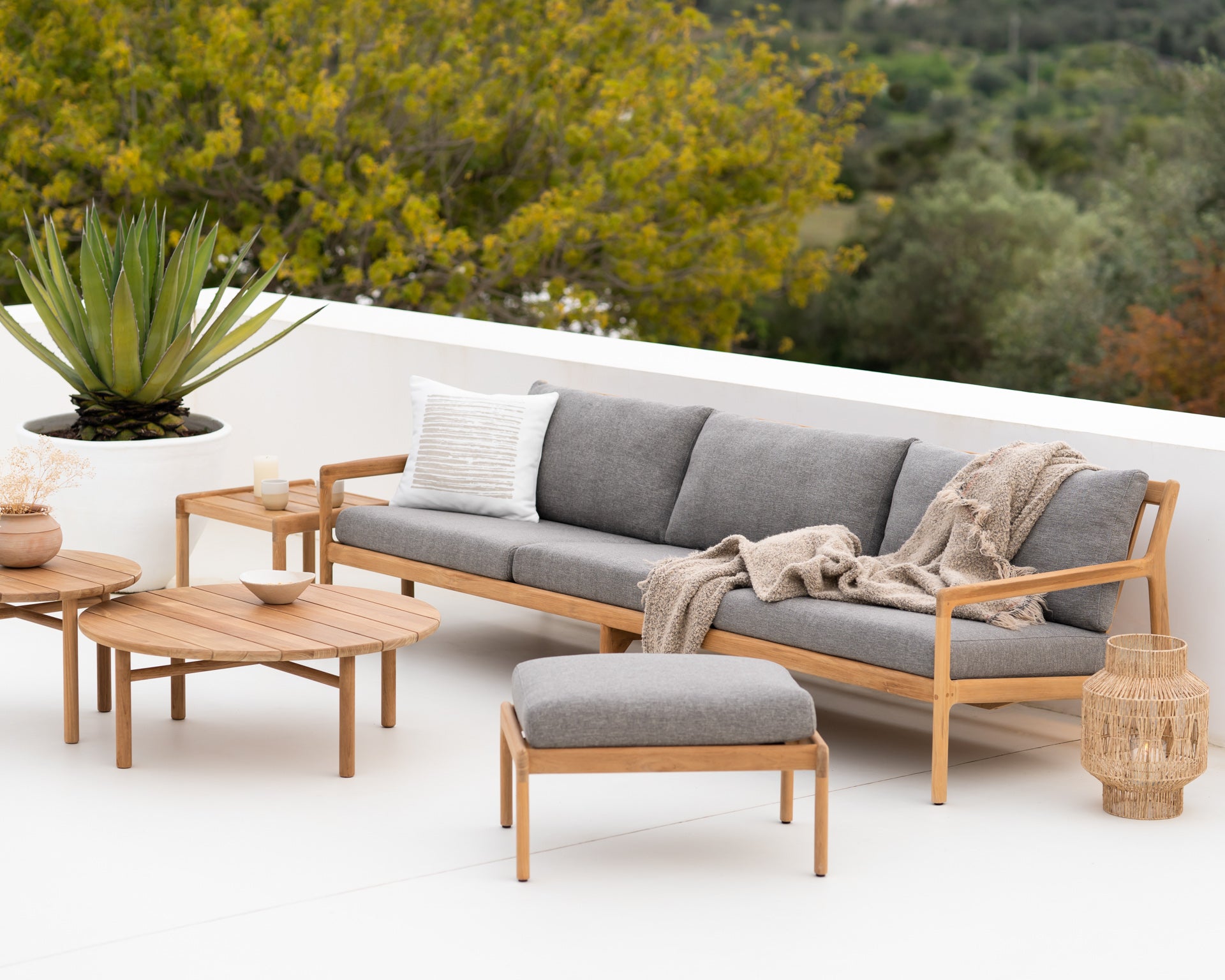Jack 3 Seater Outdoor Sofa, Teak - Goode Studio