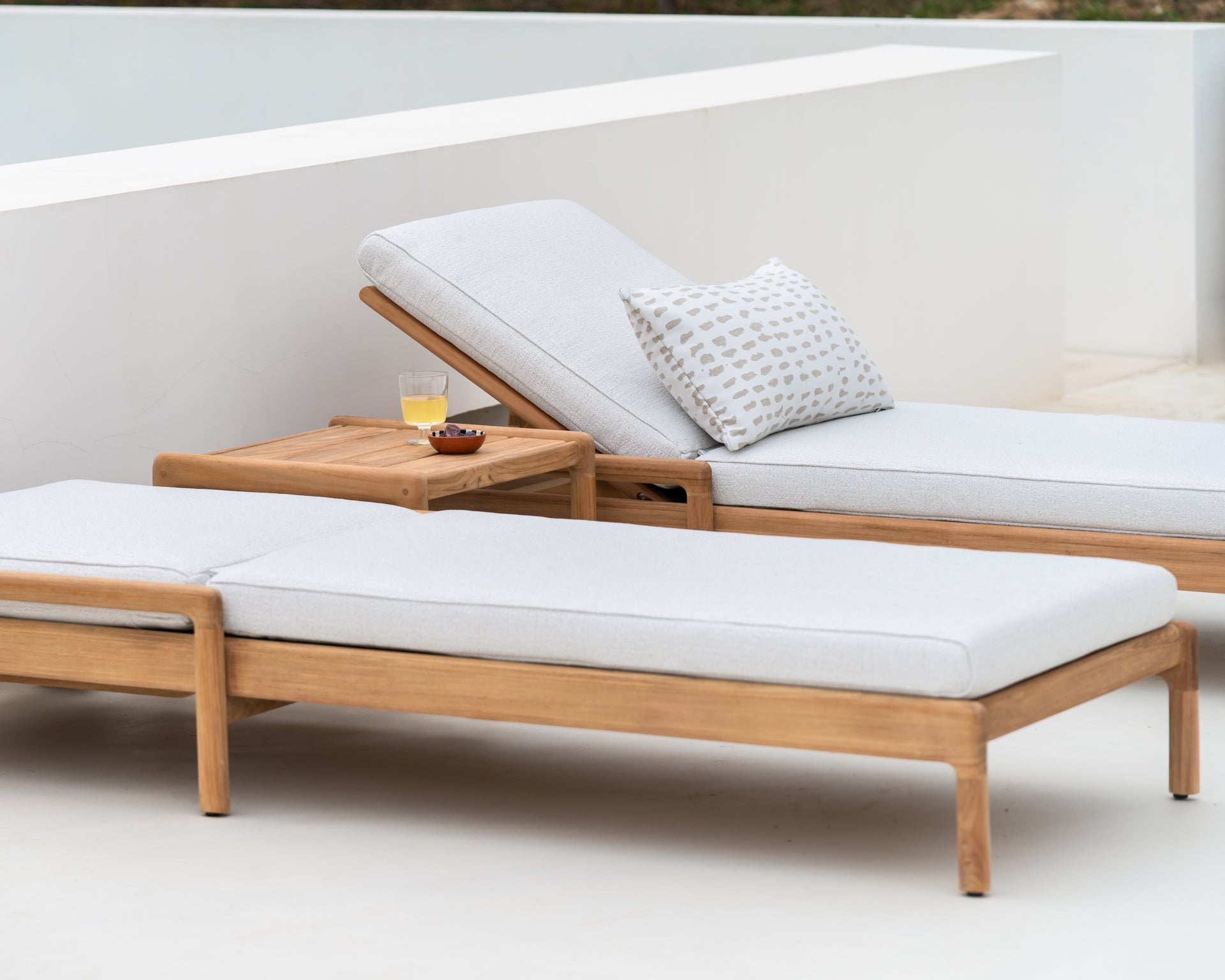 Jack Outdoor Adjustable Lounger Frame - Teak - Goode Studio
