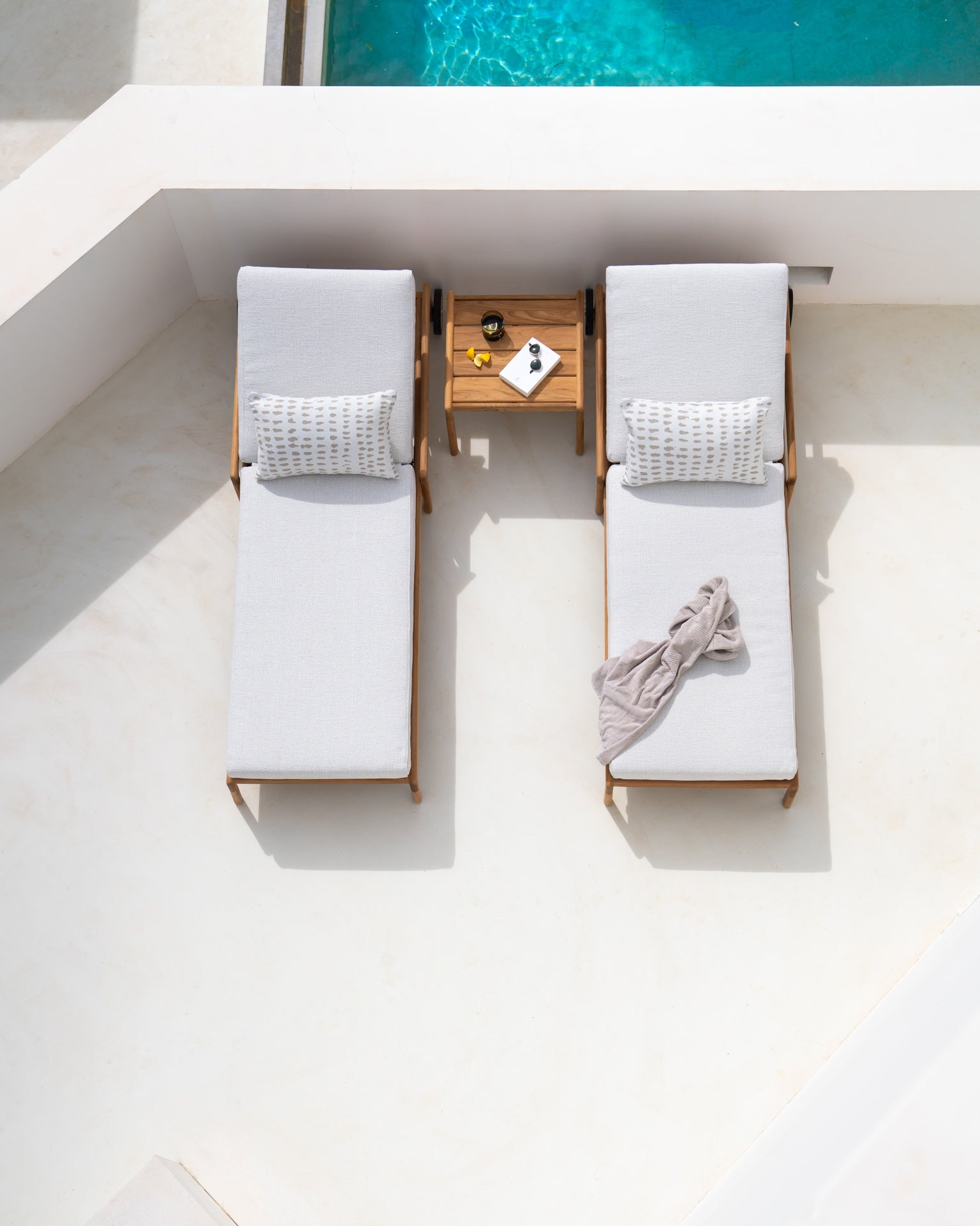 Jack Outdoor Adjustable Lounger Frame - Teak - Goode Studio