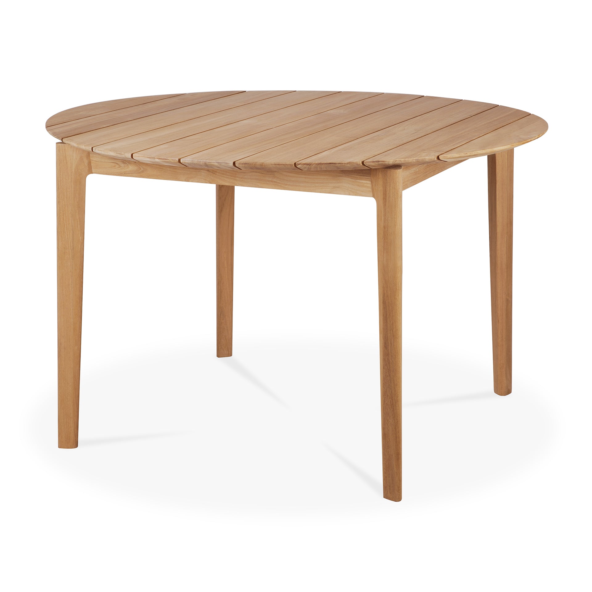 Bok-outdoor-dining-table-teak-round-side-cut-Goode-Studio