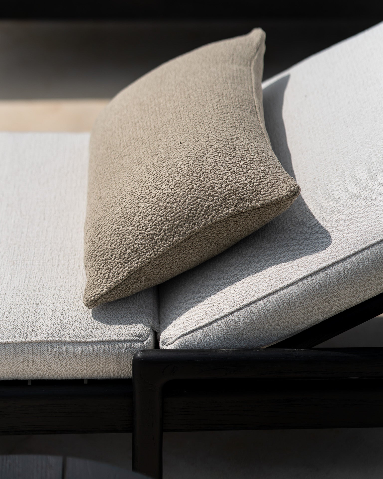 Jack Outdoor Adjustable Lounger Frame - Teak Black - Goode Studio