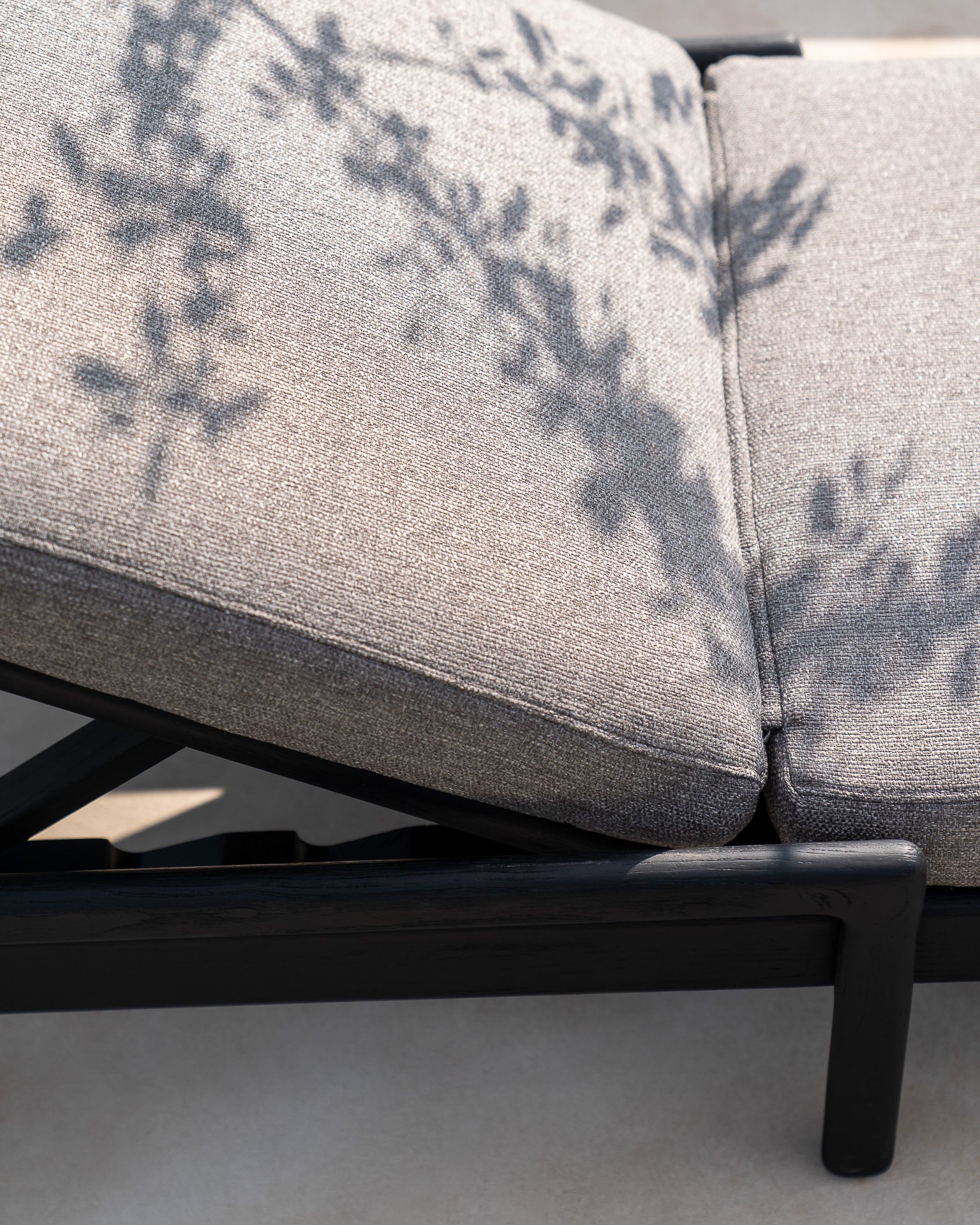 Jack Outdoor Adjustable Lounger Frame - Teak Black - Goode Studio