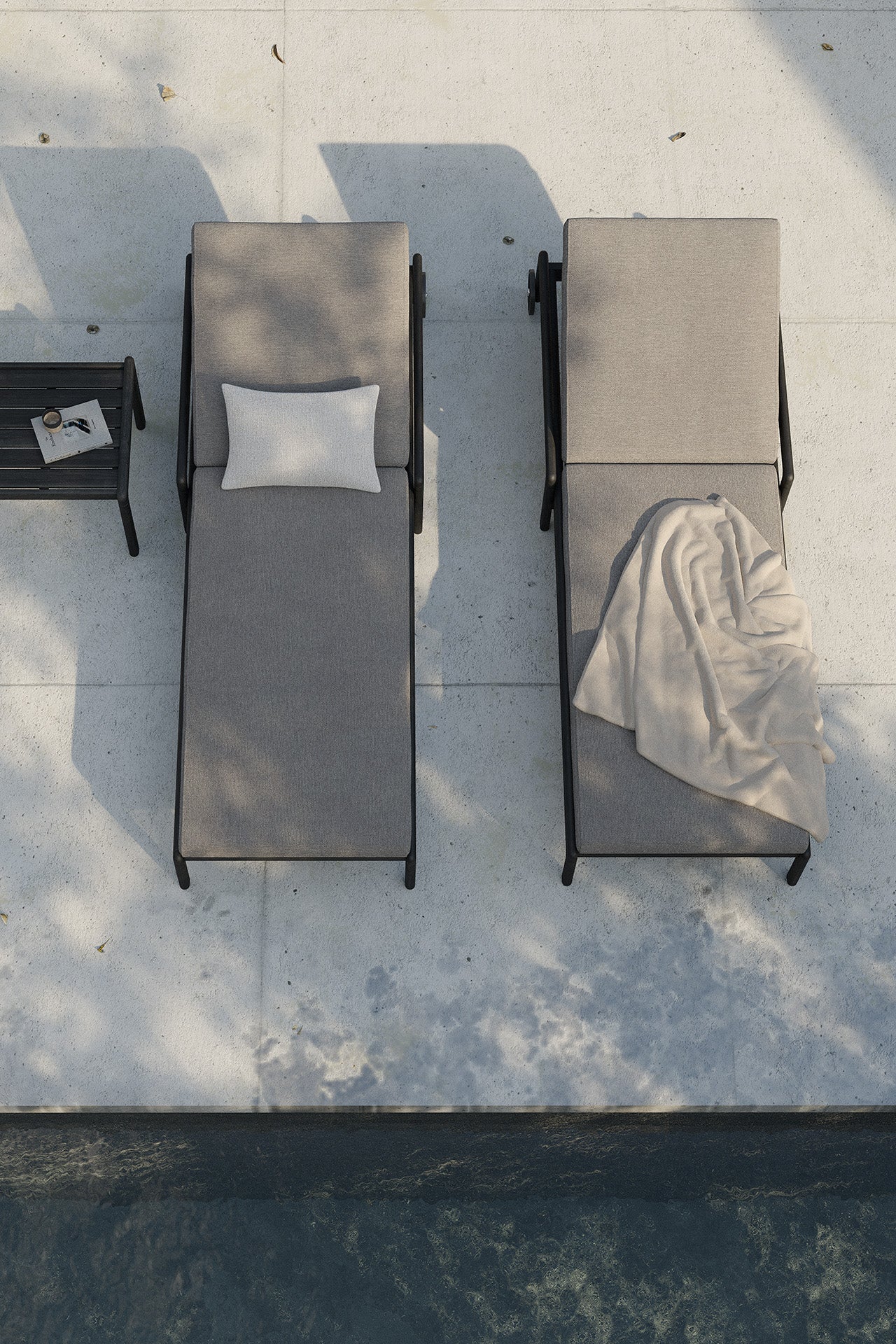 Jack Outdoor Adjustable Lounger Frame - Teak Black - Goode Studio
