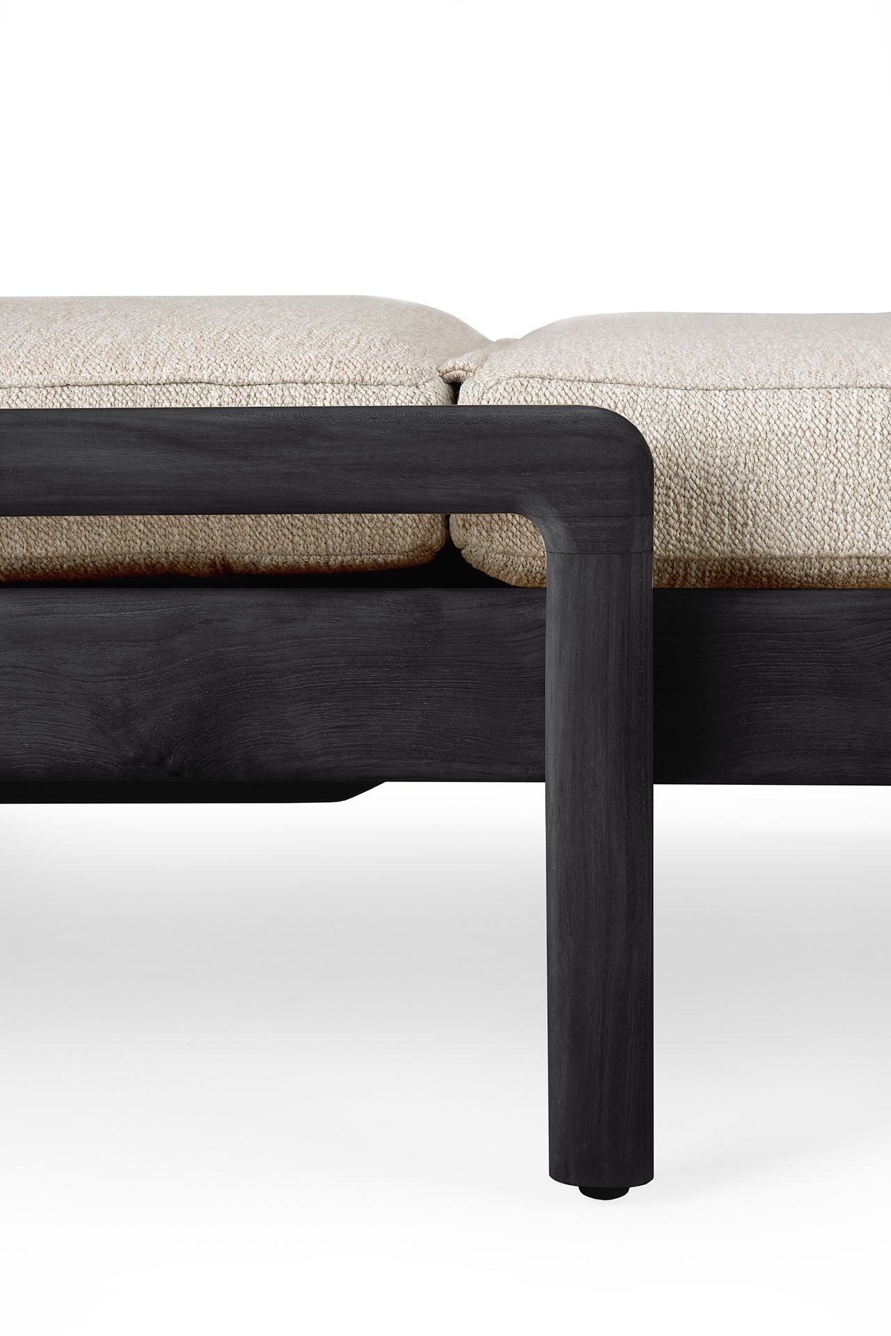 Jack Outdoor Adjustable Lounger Frame - Teak Black - Goode Studio