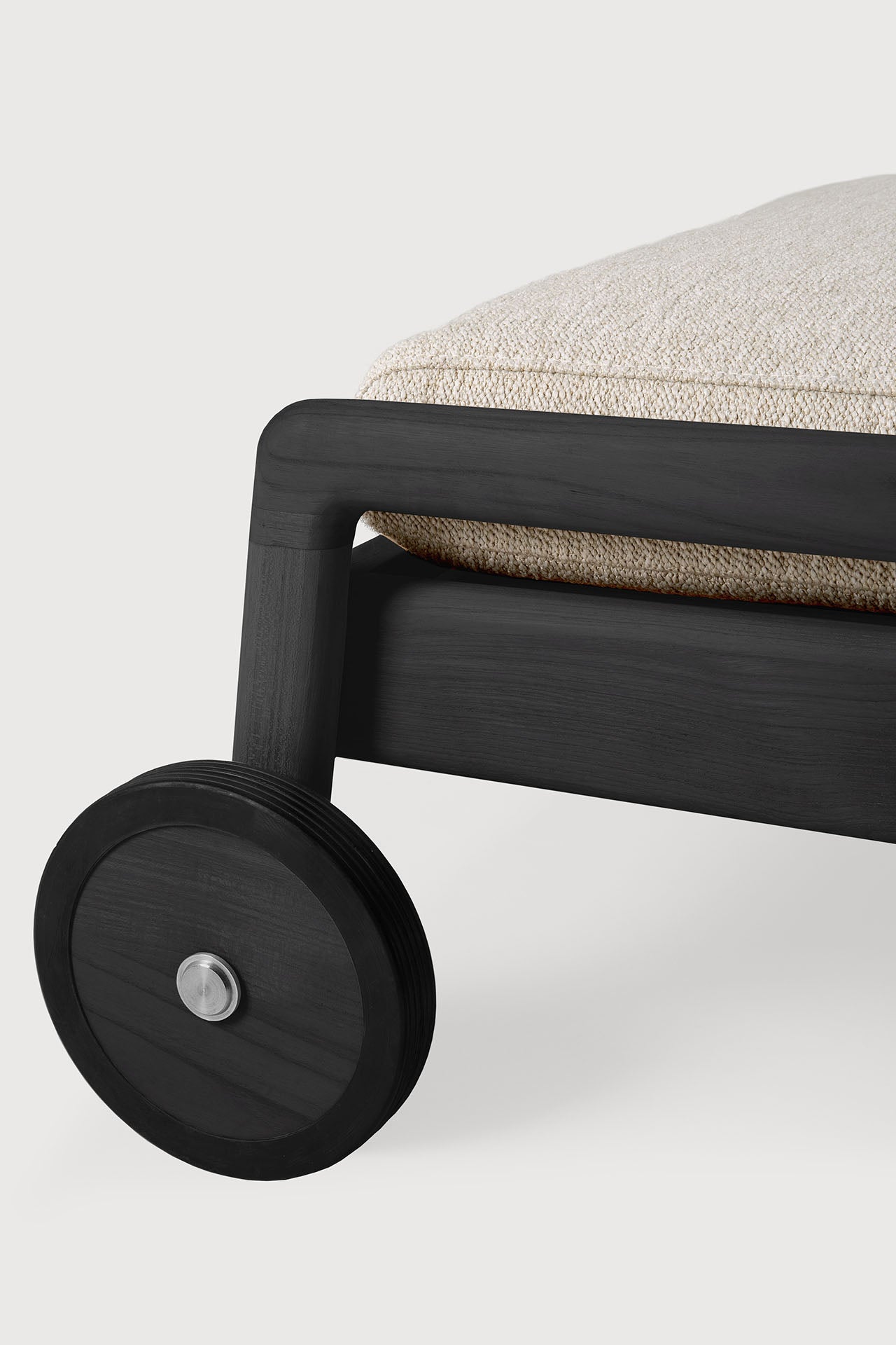 Jack Outdoor Adjustable Lounger Frame - Teak Black - Goode Studio