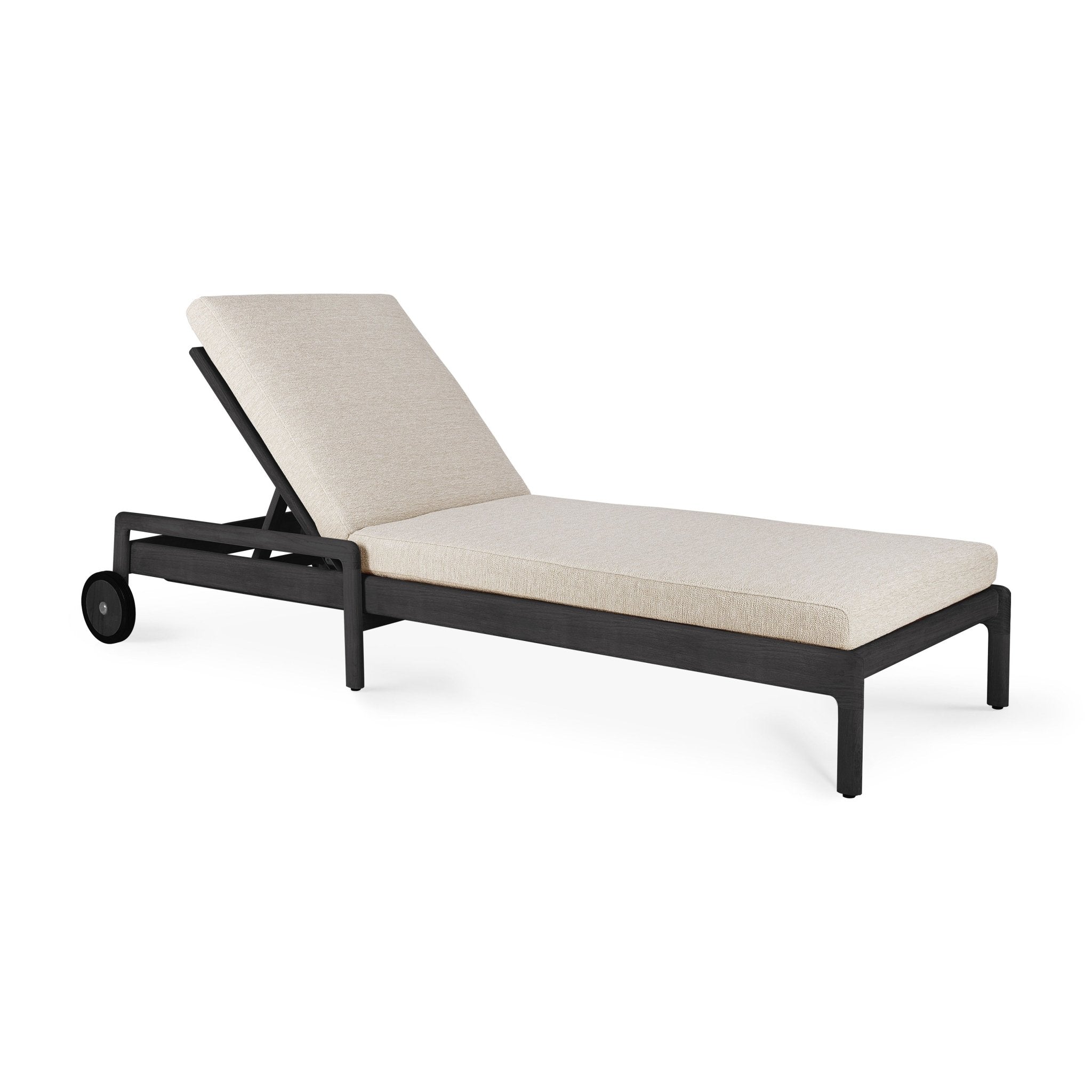 Jack Outdoor Adjustable Lounger Frame - Teak Black - Goode Studio