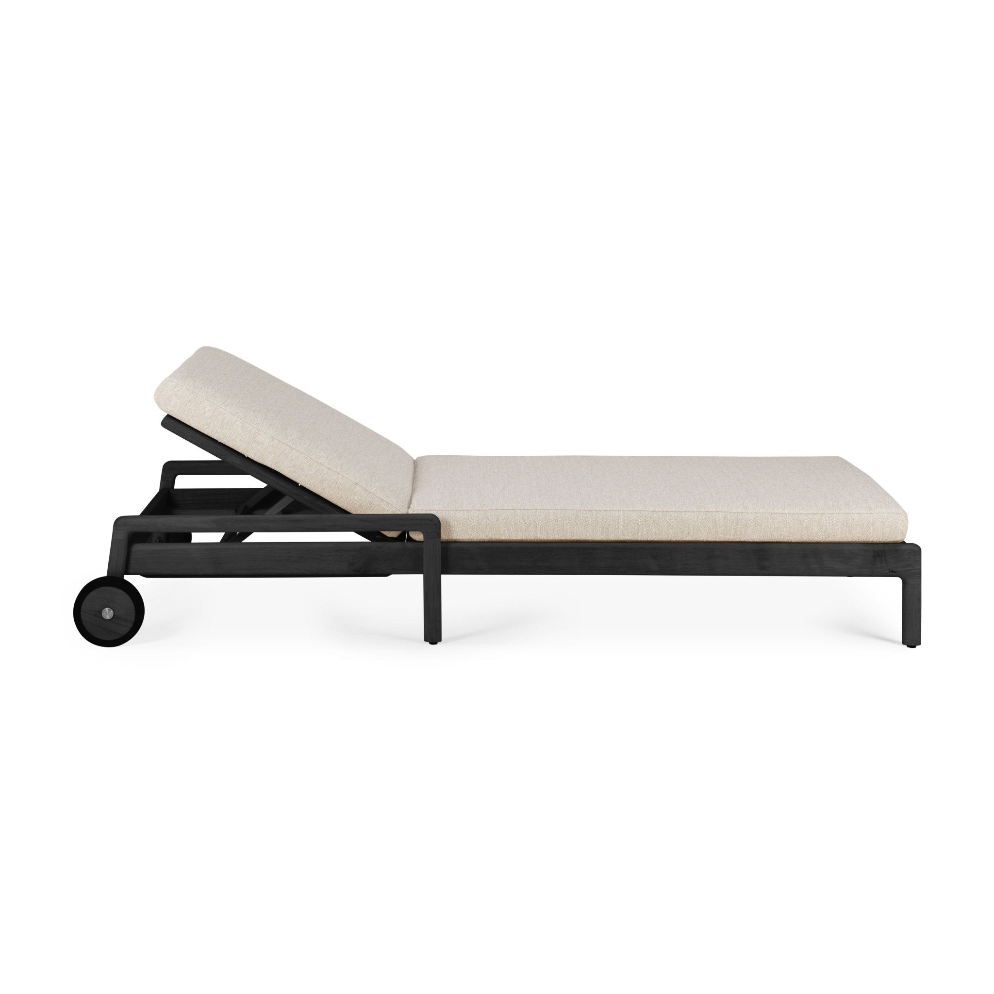 Jack Outdoor Adjustable Lounger Frame - Teak Black - Goode Studio