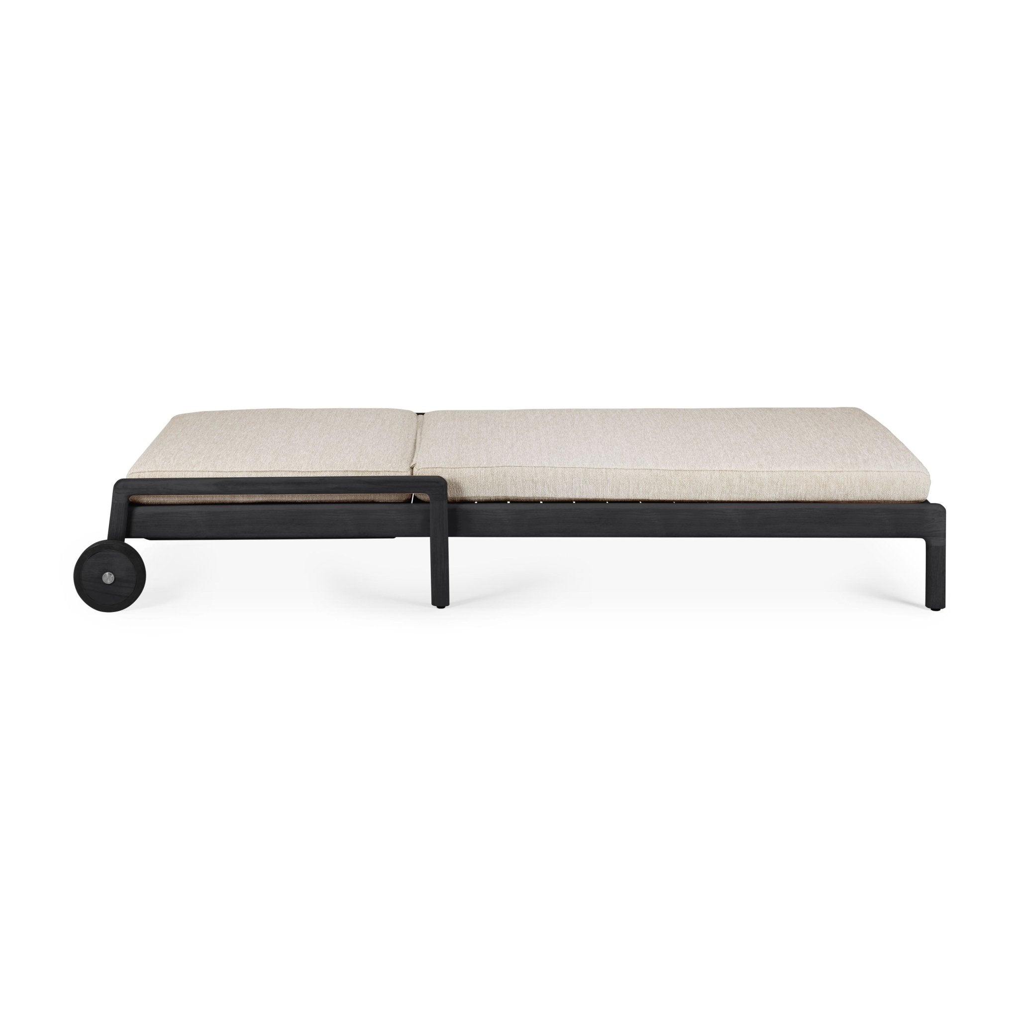 Jack Outdoor Adjustable Lounger Frame - Teak Black - Goode Studio