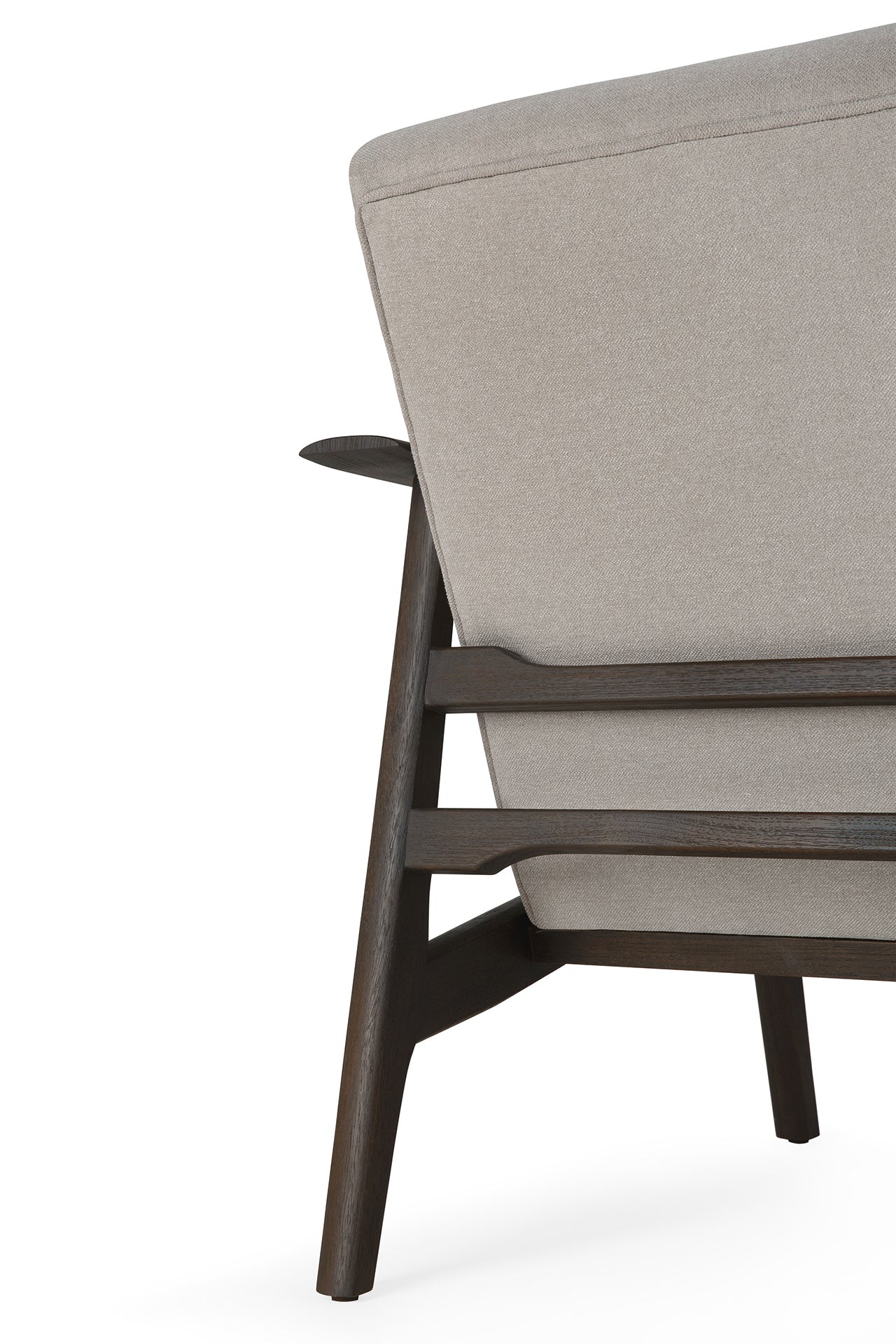 Aspekt-lounge-chair-with-armrest-and-warm-ash-fabric-cushion-Goode-Studio- Goode Studio