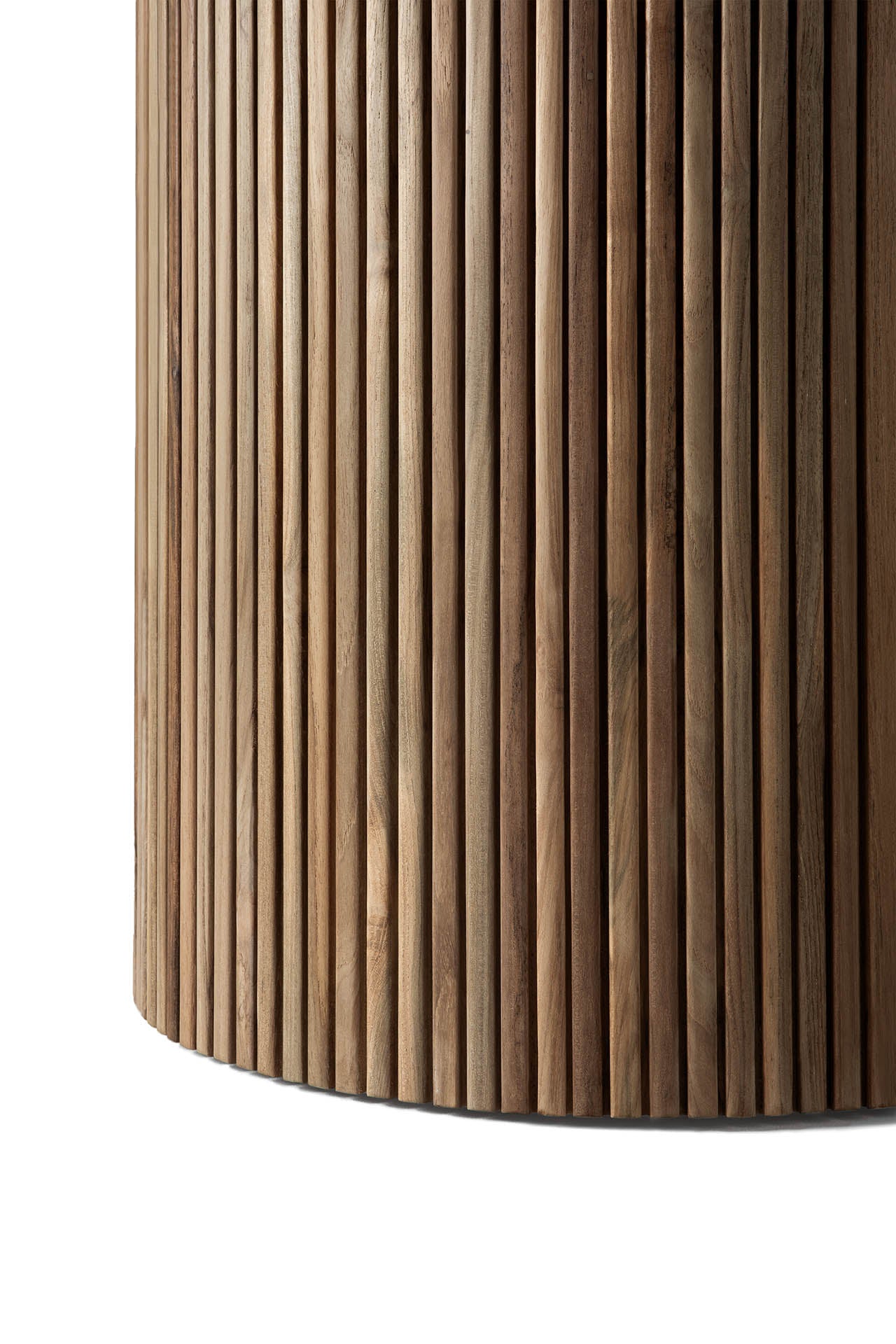 Roller-Max-outdoor-dining-table-concrete-top-reclaimed-teak-base-Light-Grey-round-Goode-Studio