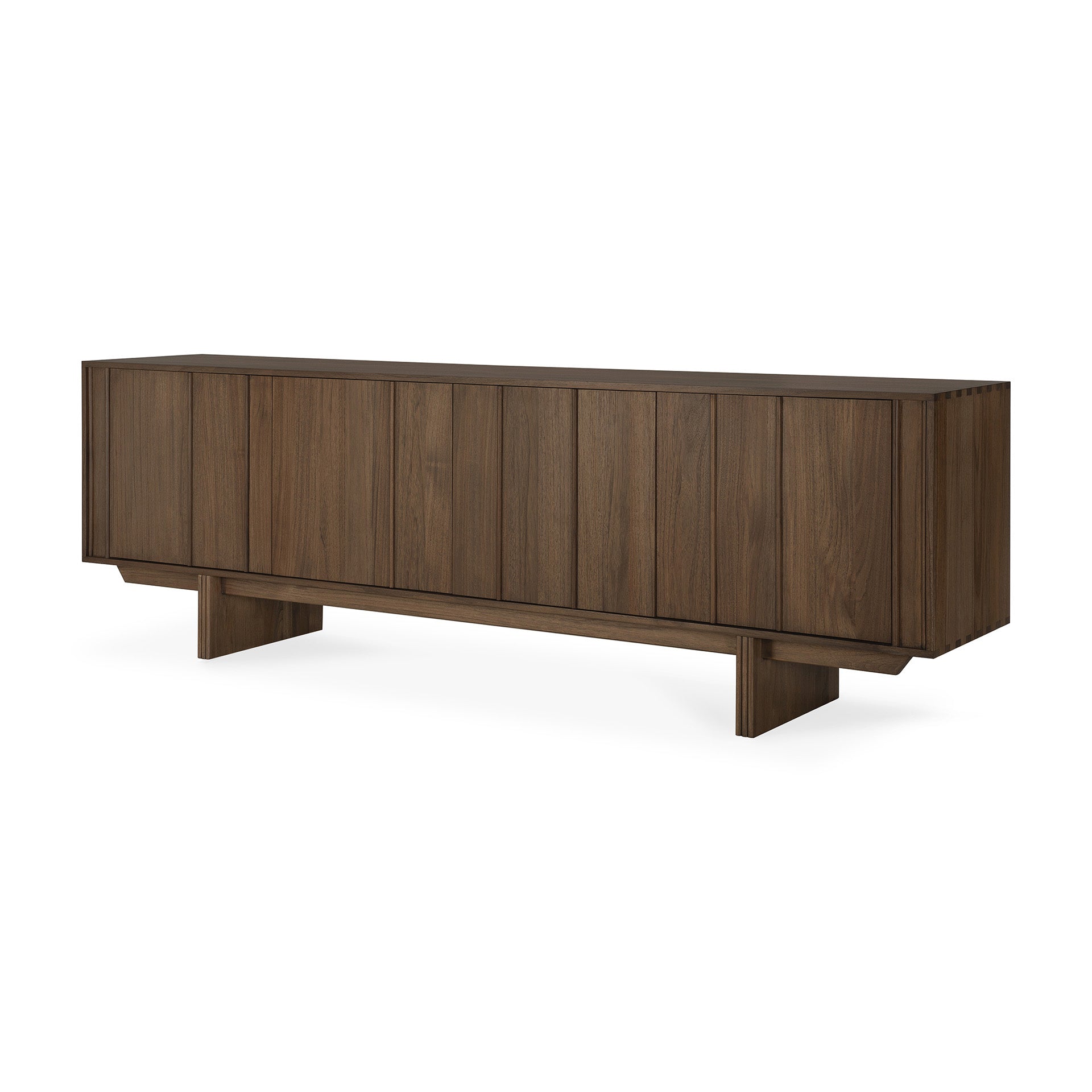 Pillar-sideboard-varnished-teak-Wild-Brown-4-doors-side-cut-Goode-Studio