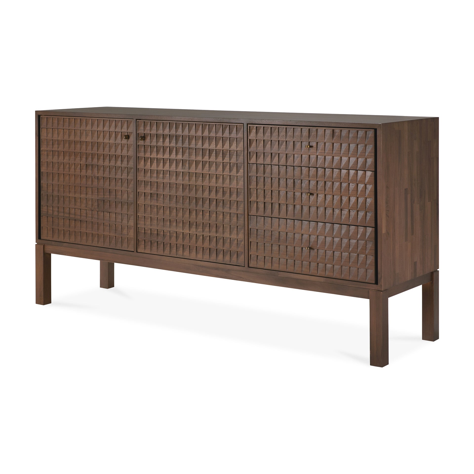 Sono-sideboard-varnished-teak-light-brown-2doors-3drawers-side01-cut-Goode-Studio