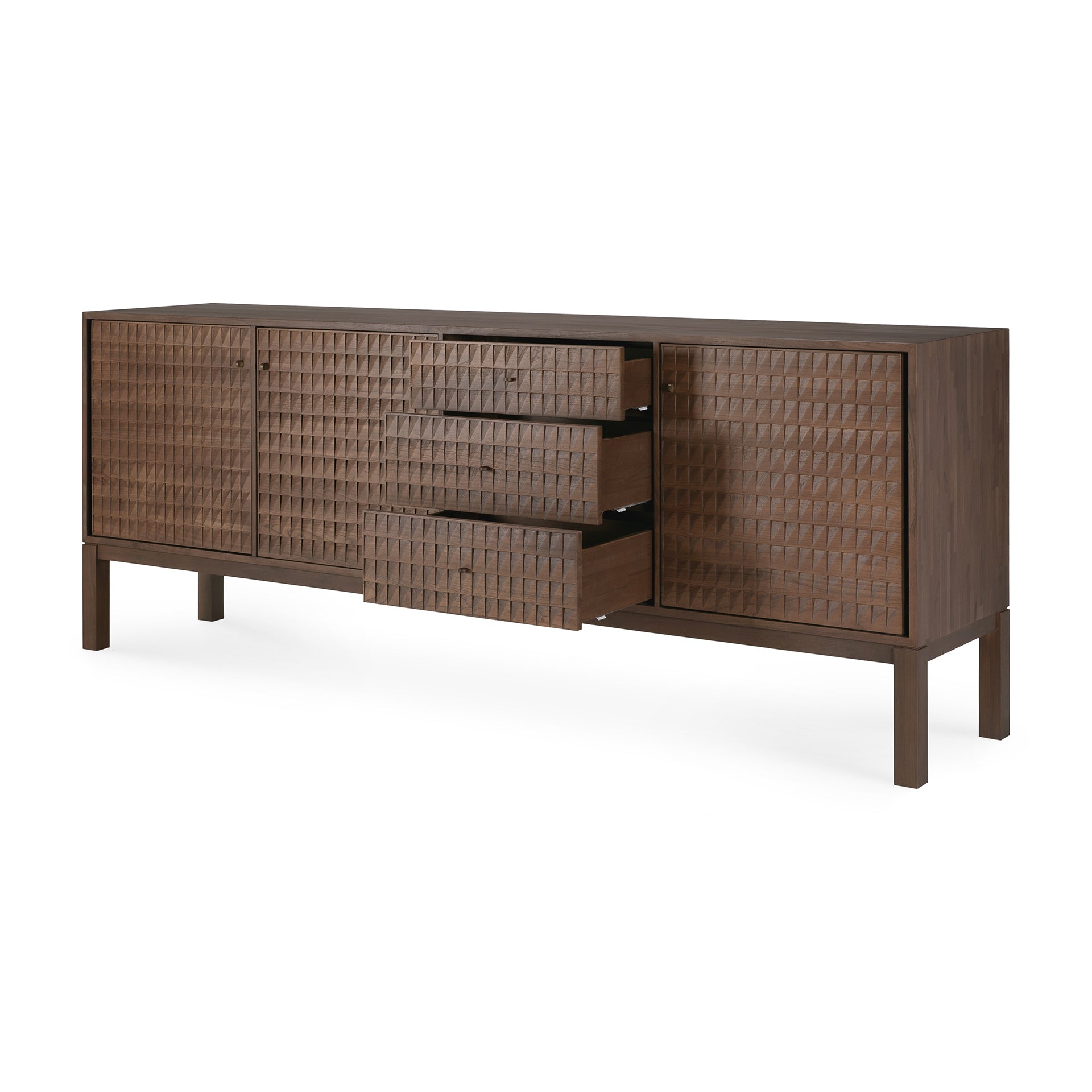 Sono-sideboard-varnished-teak-light-brown-3doors-3drawers-side02-cut-Goode-Studio