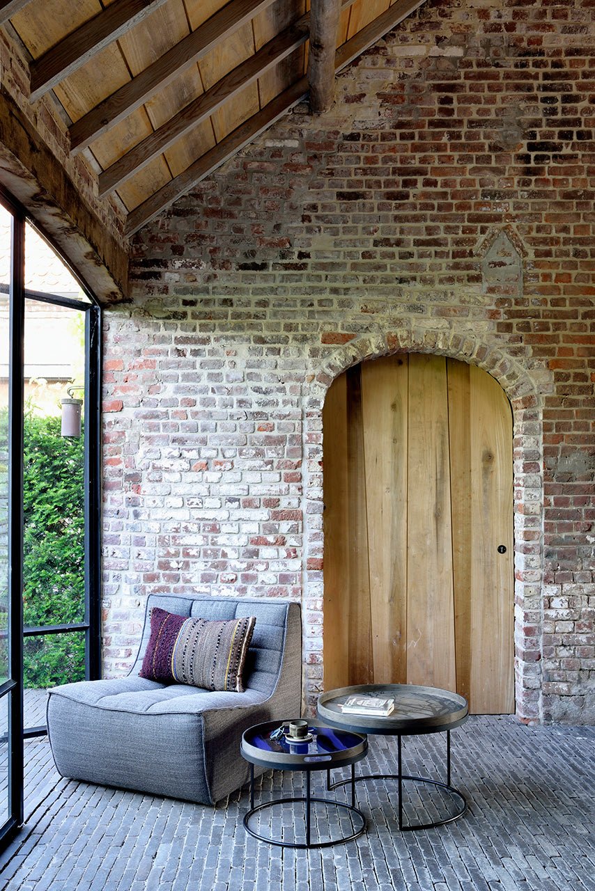 N701-sofa-1-seater-dark-grey-Round-tray-coffee-table-set-Goode-Studio