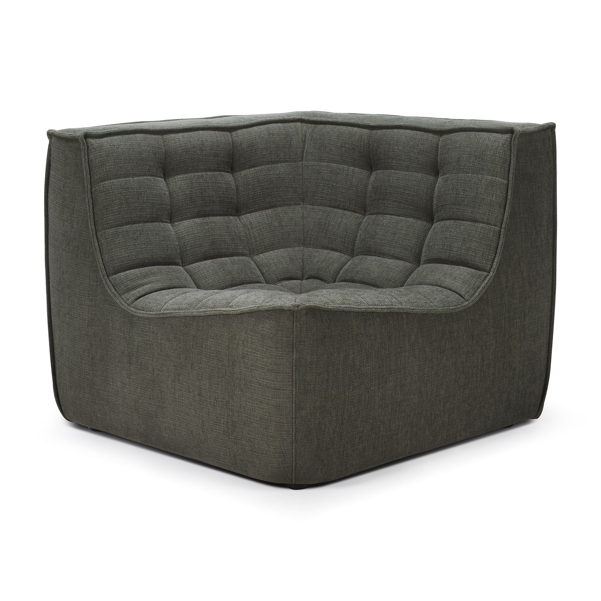 Sofa-N701-corner-Moss-Eco-fabric-front-cut-Goode-Studio