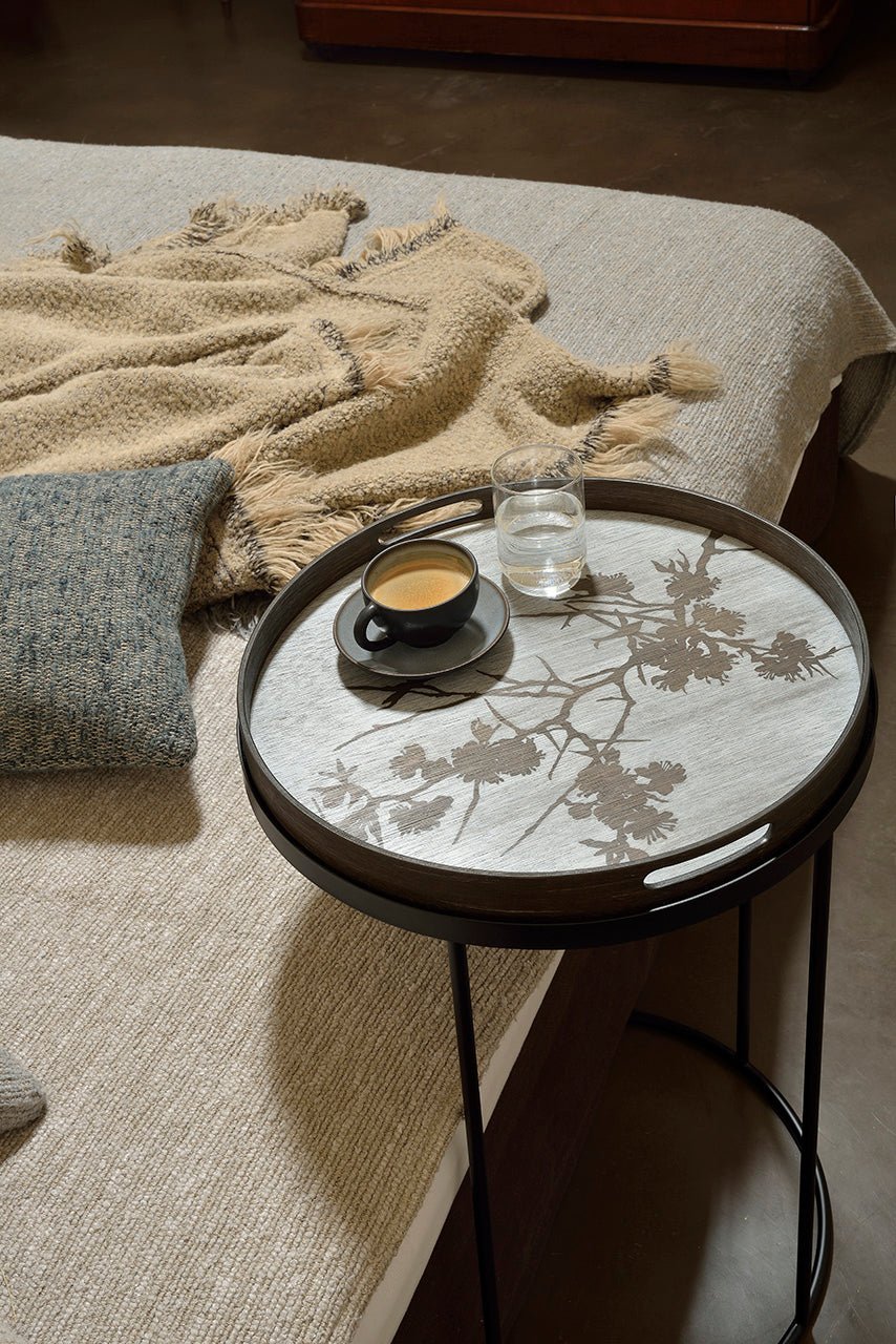 Blossom-wooden-tray-Round-tray-side-table-Goode-Studio