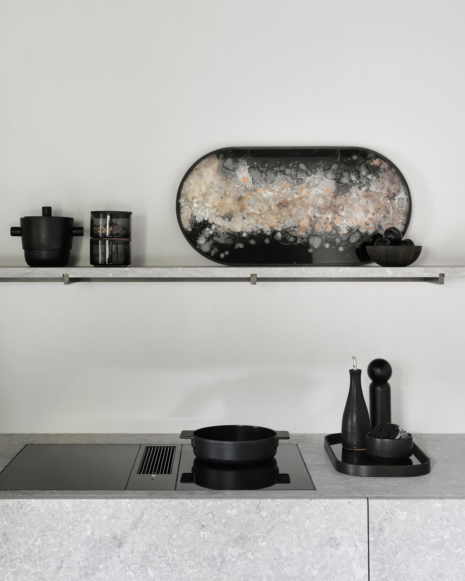 Oblong Organic Tray - Black - Goode Studio