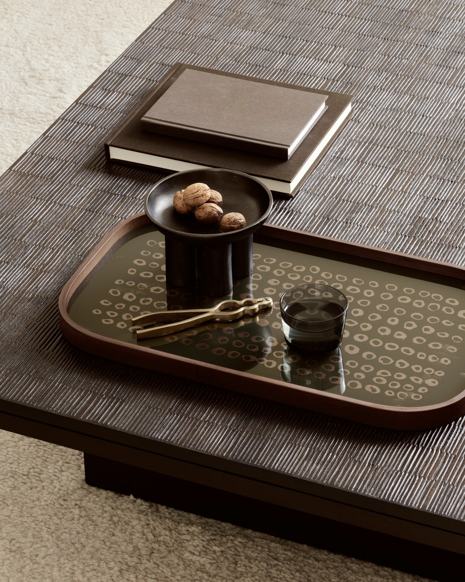 Second-nature-valet-tray-Grooves-coffee-table-Off-black-Goode-Studio