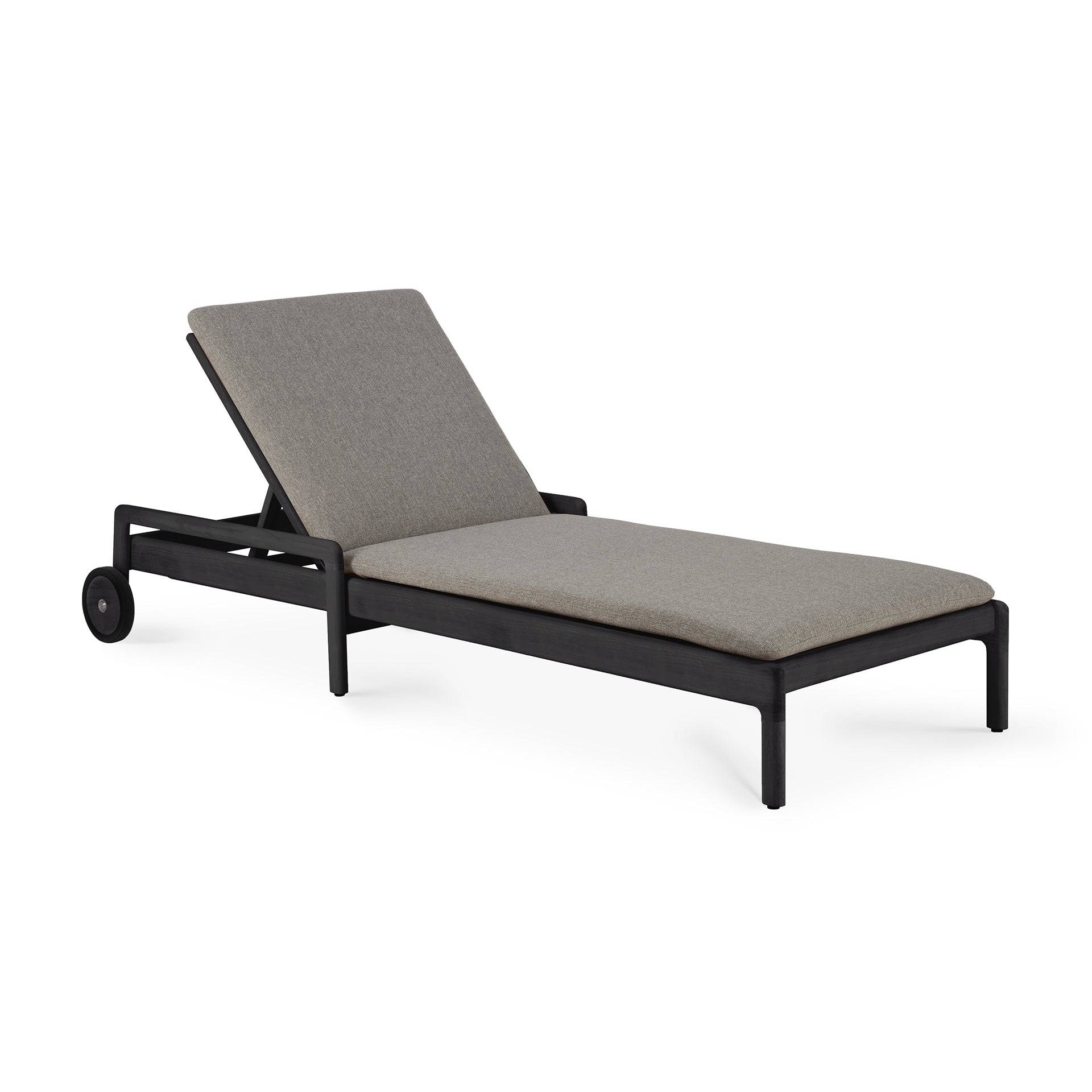 Jack Outdoor Adjustable Lounger Frame - Teak Black - Goode Studio