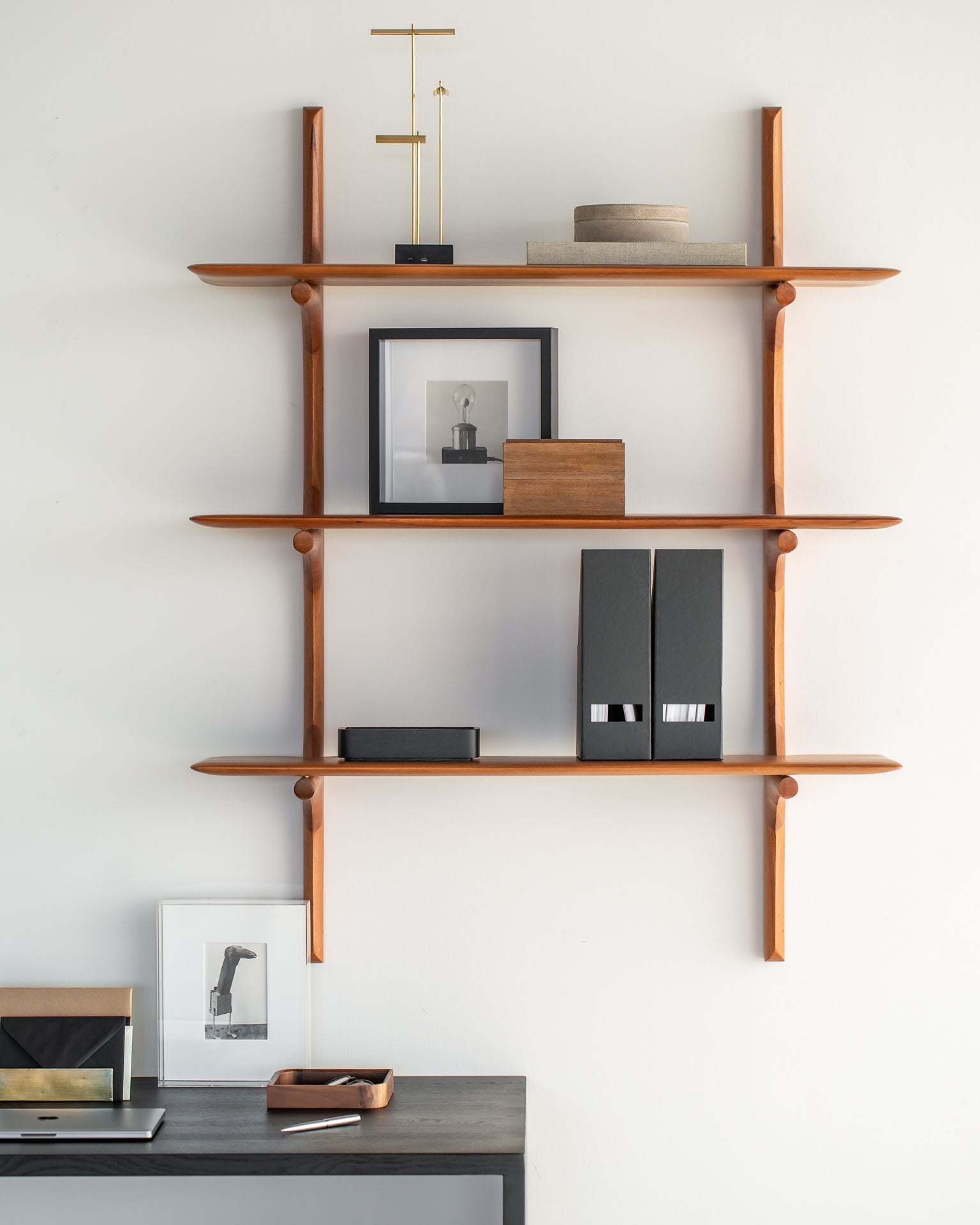 PI Wall Shelf, Mahogany - Goode Studio