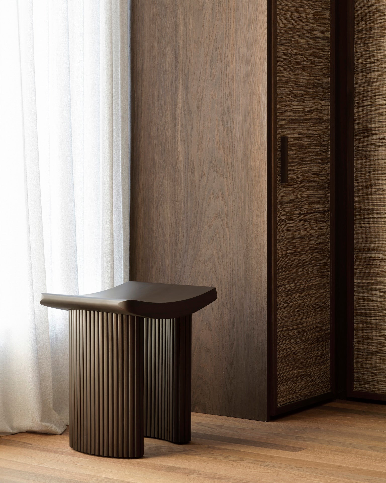 Roller-Max-stool-varnished-mahogany-dark-brown-Goode-Studio