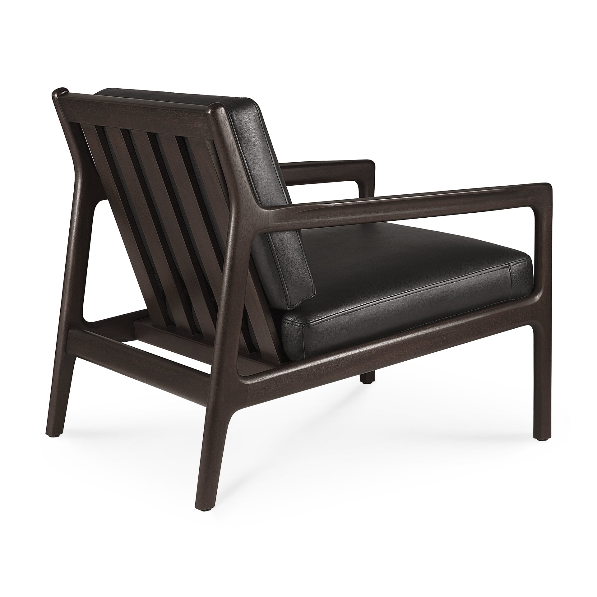 Jack-lounge-chair-frame-mahogany-dark-brown-Black-leather-side-cut-Goode-Studio