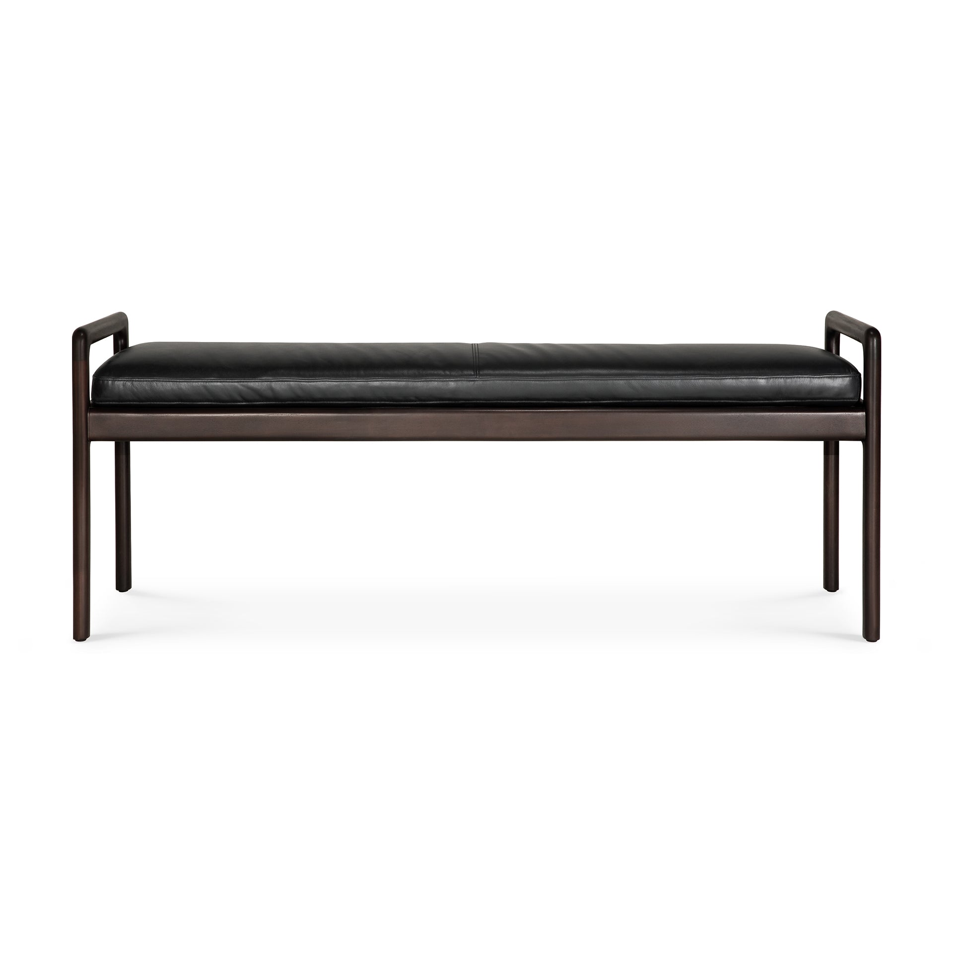 Jack-bench-cushion-black-leather-front-cut-Goode-Studio