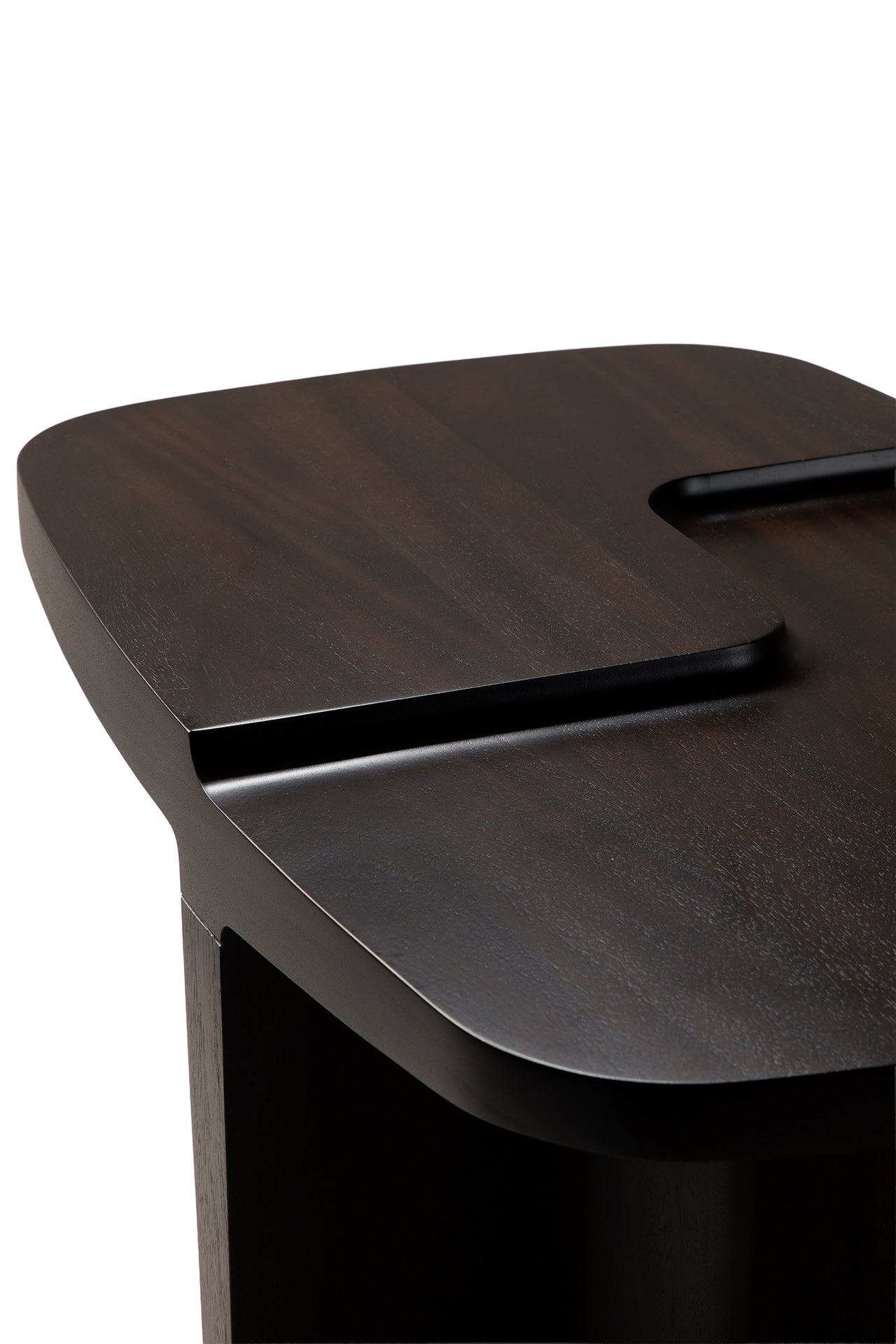 Brutalist-side-table-varnished-mahogany-rose-brown-rectangular-Goode-Studio