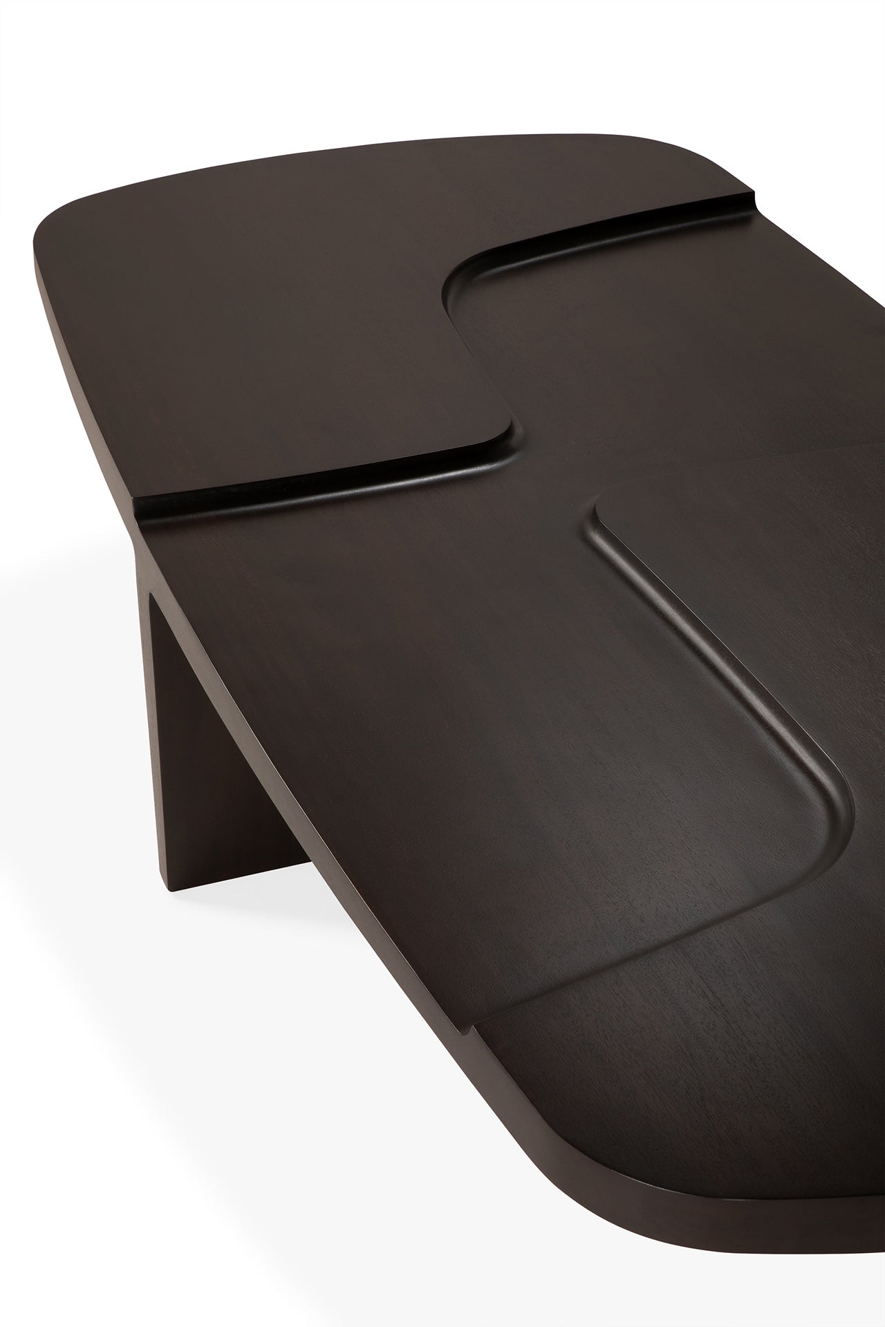 Brutalist-coffee-table-varnished-mahogany-Rose-Brown-rectangular-Goode-Studio