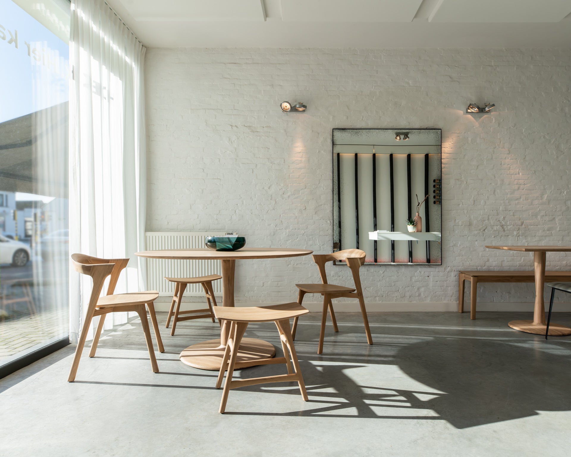 Oak-Bok-dc-Osso-stool-Oak-Torsion-dt-Clear-wall-mirror-Goode-Studio