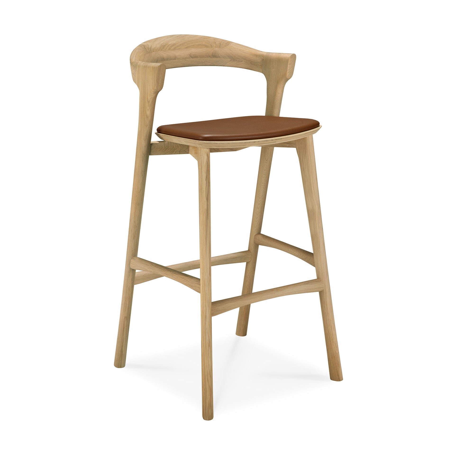 Bok-bar-stool-varnished-oak-Cognac-leather-side-cut-Goode-Studio