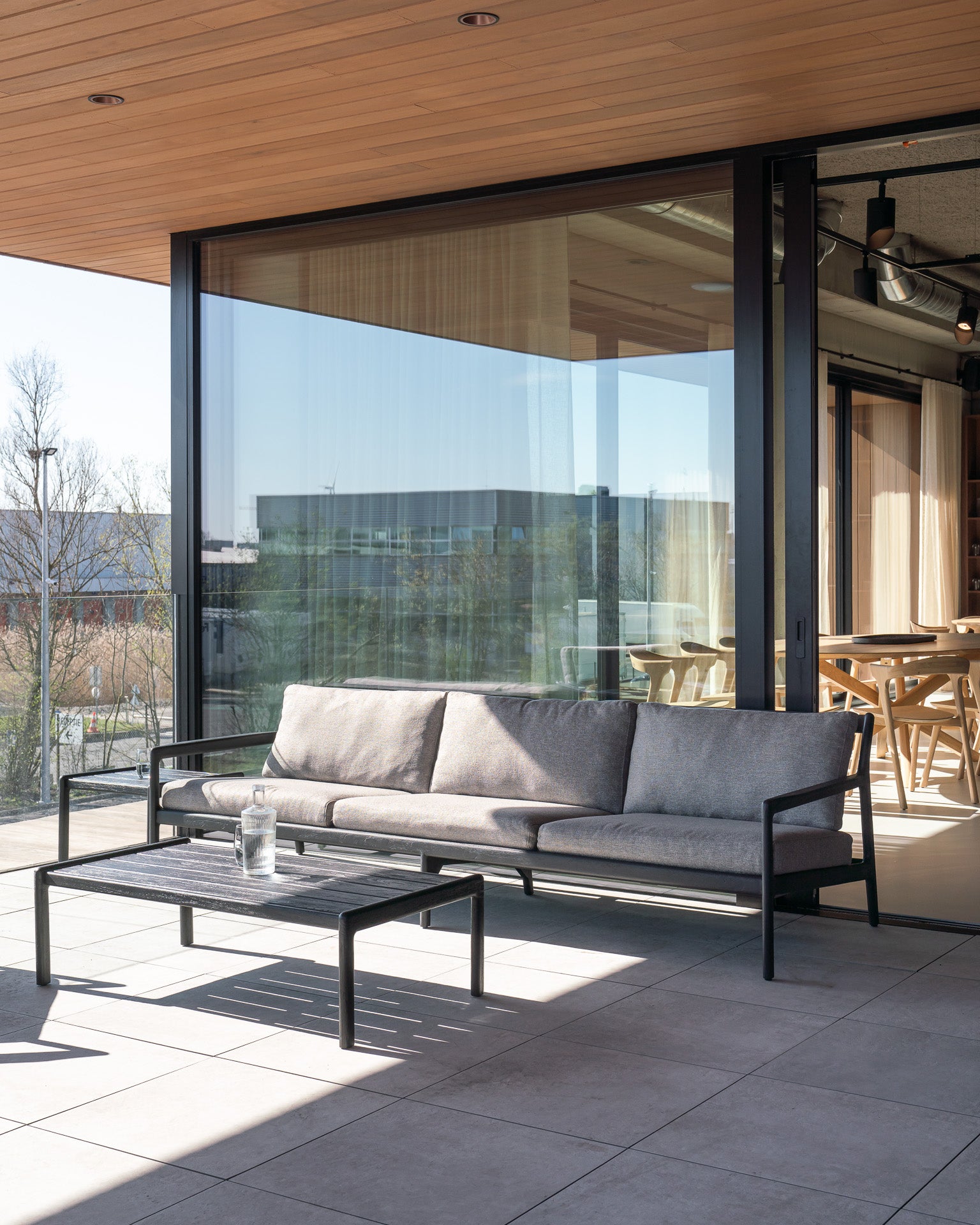 Jack 3 Seater Outdoor Sofa, Teak Black - Goode Studio