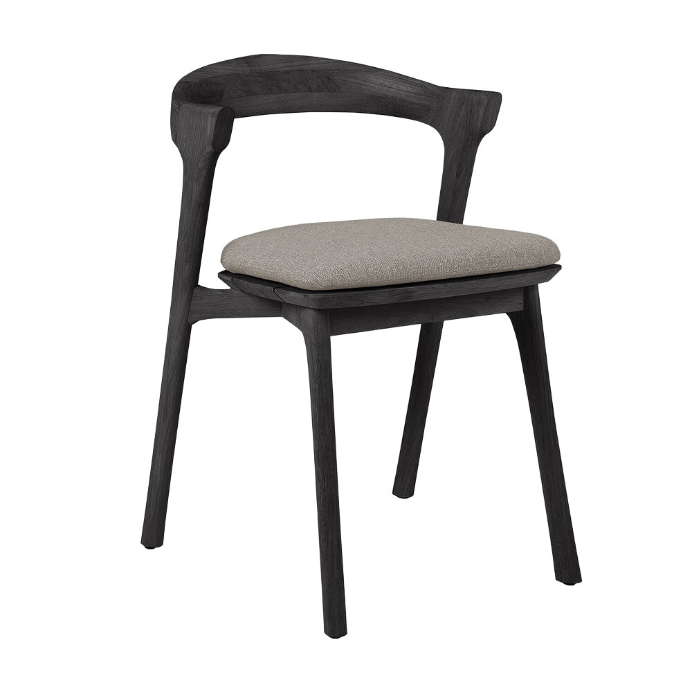 Bok Outdoor Dining Chair, Teak Black - Goode Studio