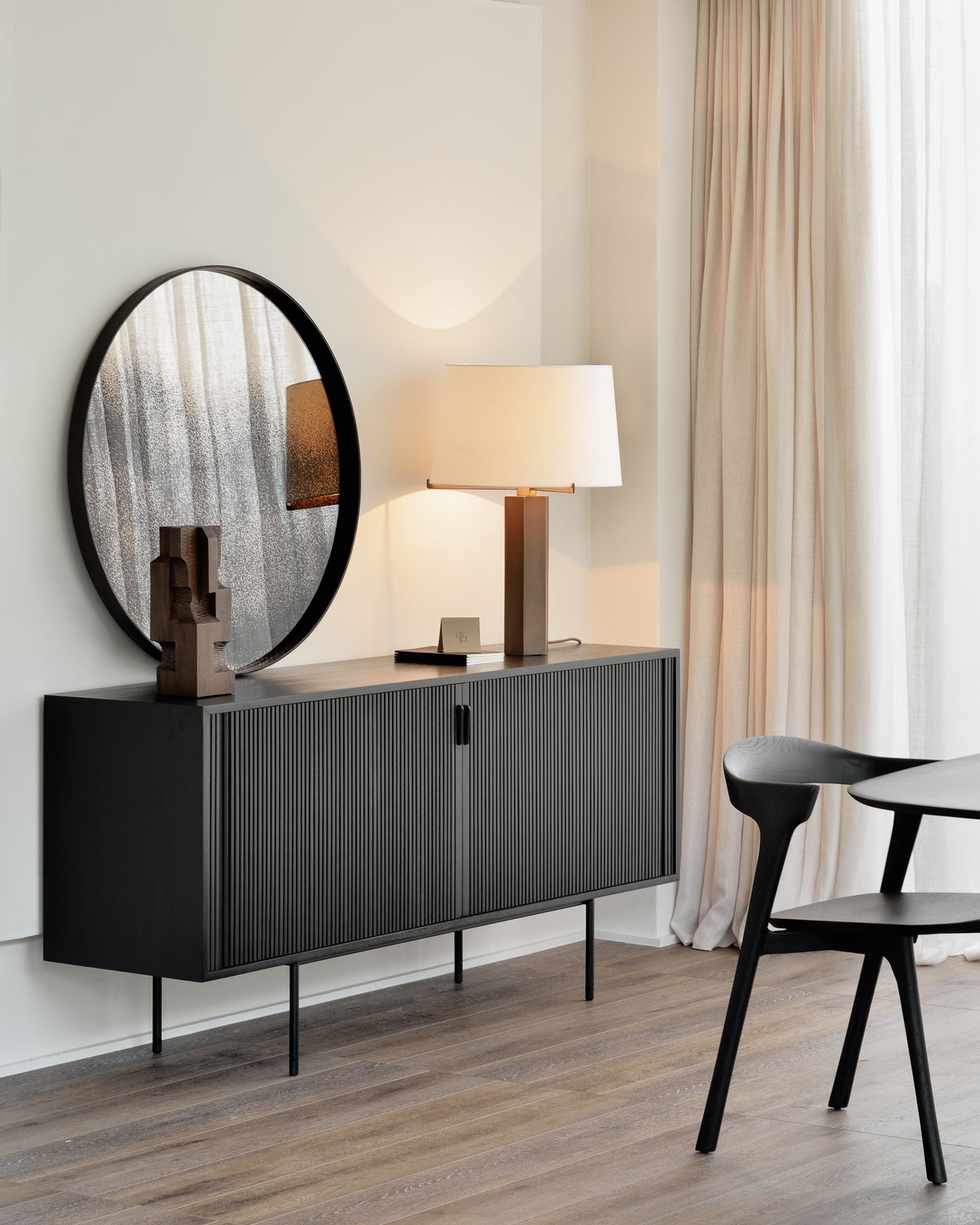 Roller-Max-sideboard-Block-organic-sculpture-Bronze-tray-Bok-chair-Goode-Studio