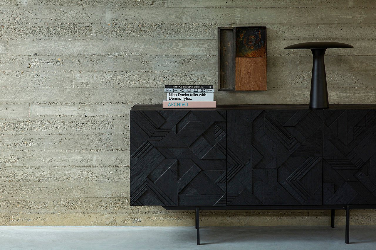 Teak-Graphic-sideboard-3-doors-horizontal-Goode-Studio