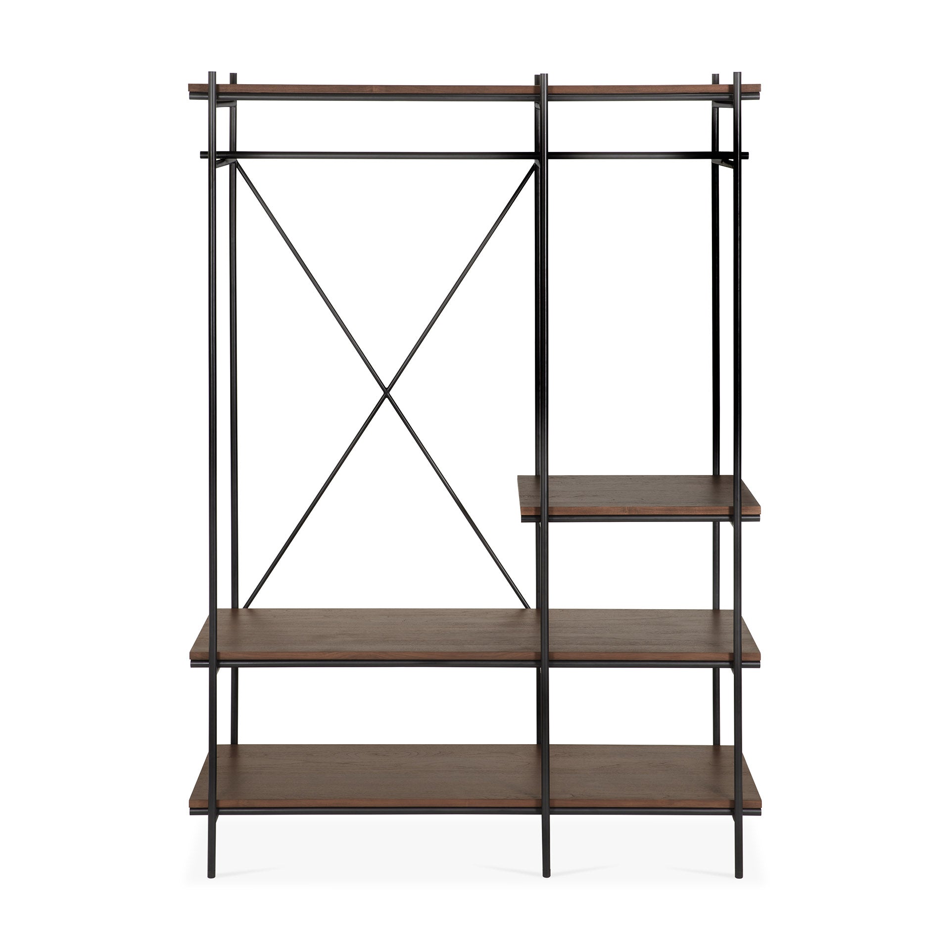 Oscar-hanging-rack-varnished-teak-front-cut-Goode-Studio