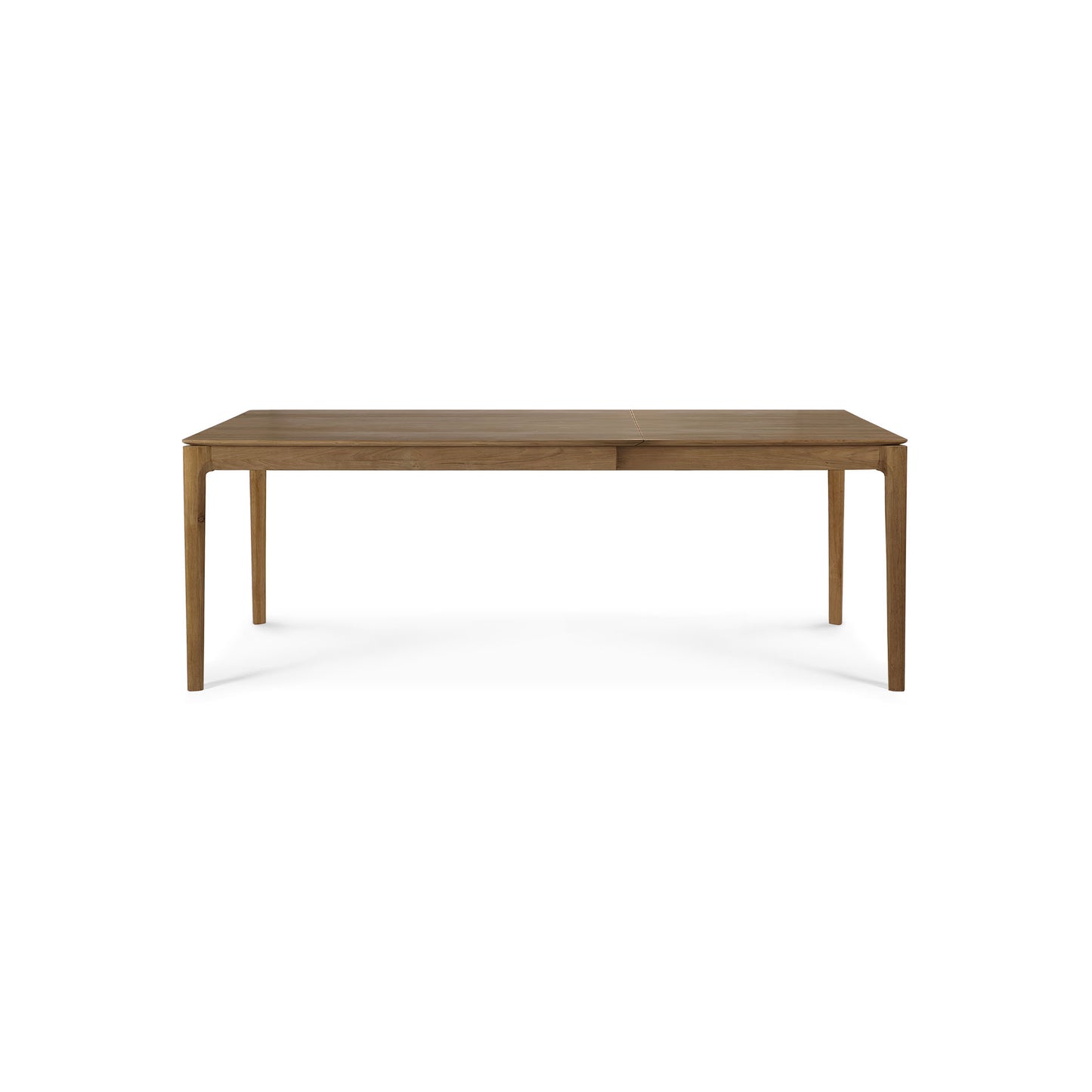 Rectangular natural teak expandable dining table solid hardwood
