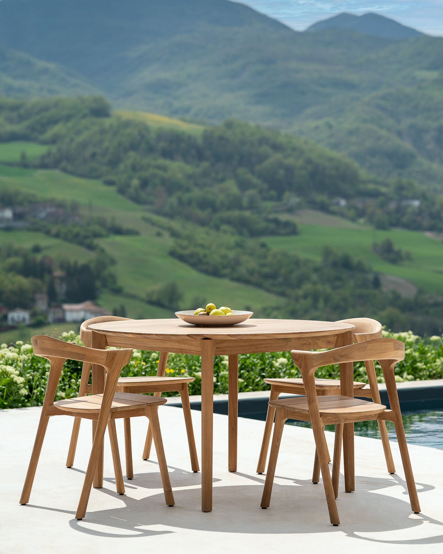 Bok-outdoor-chair-teak-Bok-outdoor-table-round-Goode-Studio