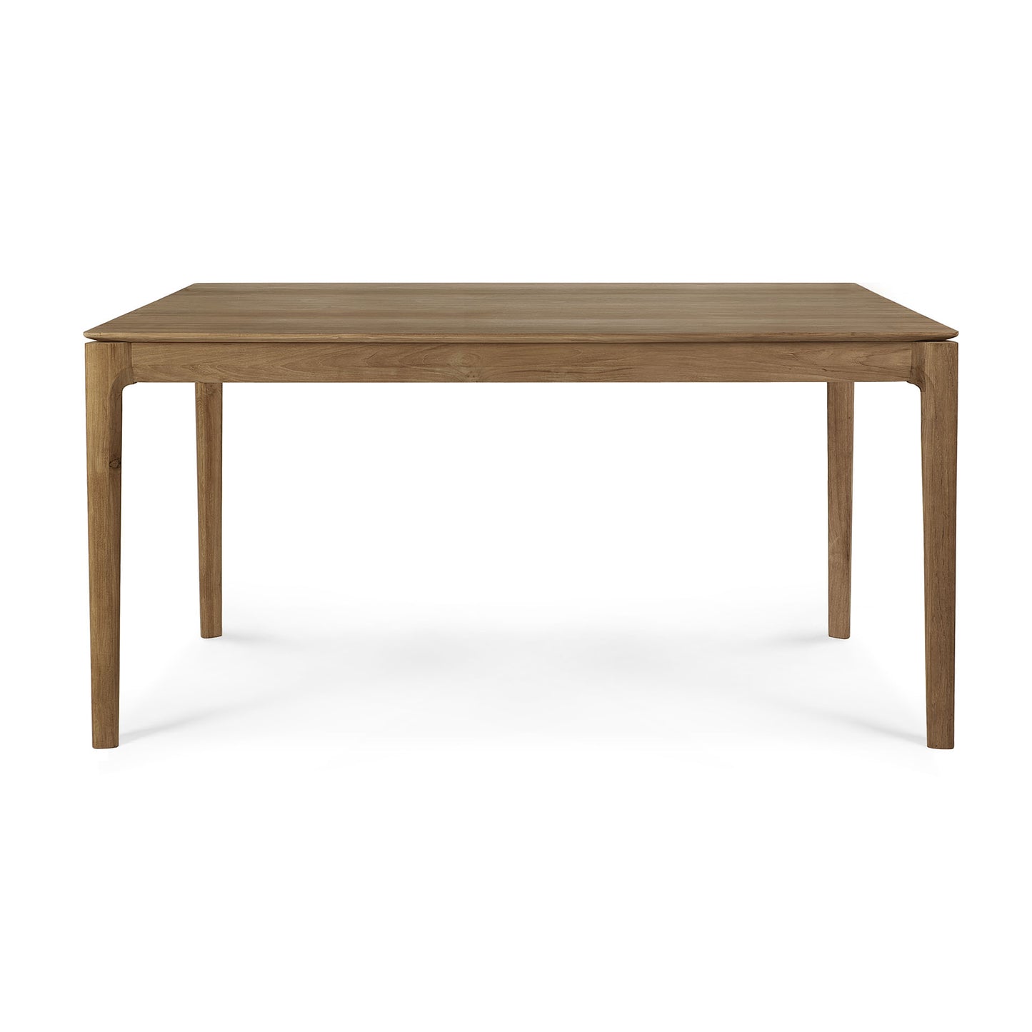 Bok collection solid teak dining table warm wood grain
