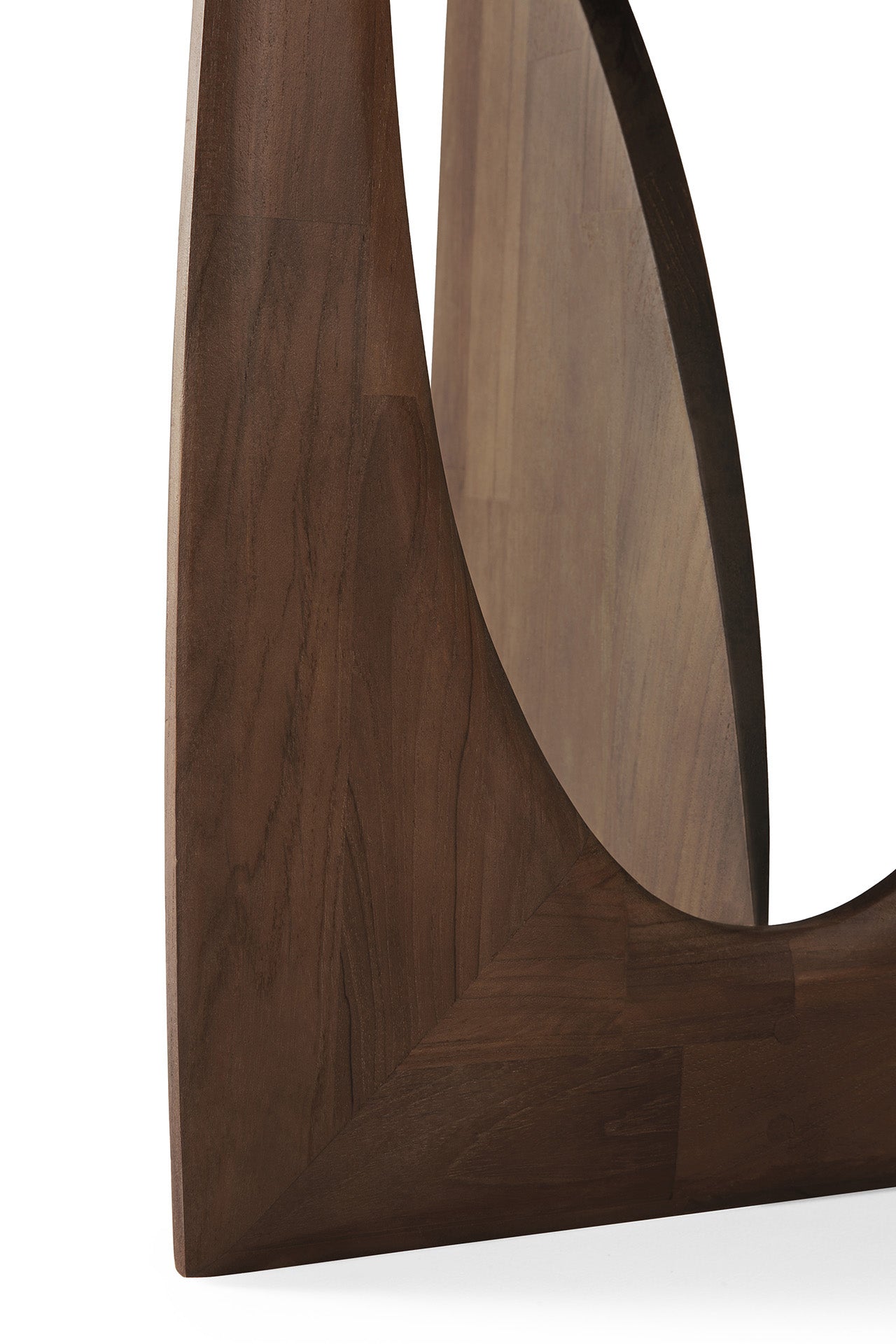 Teak-Geometric-brown-side-table-Goode-Studio