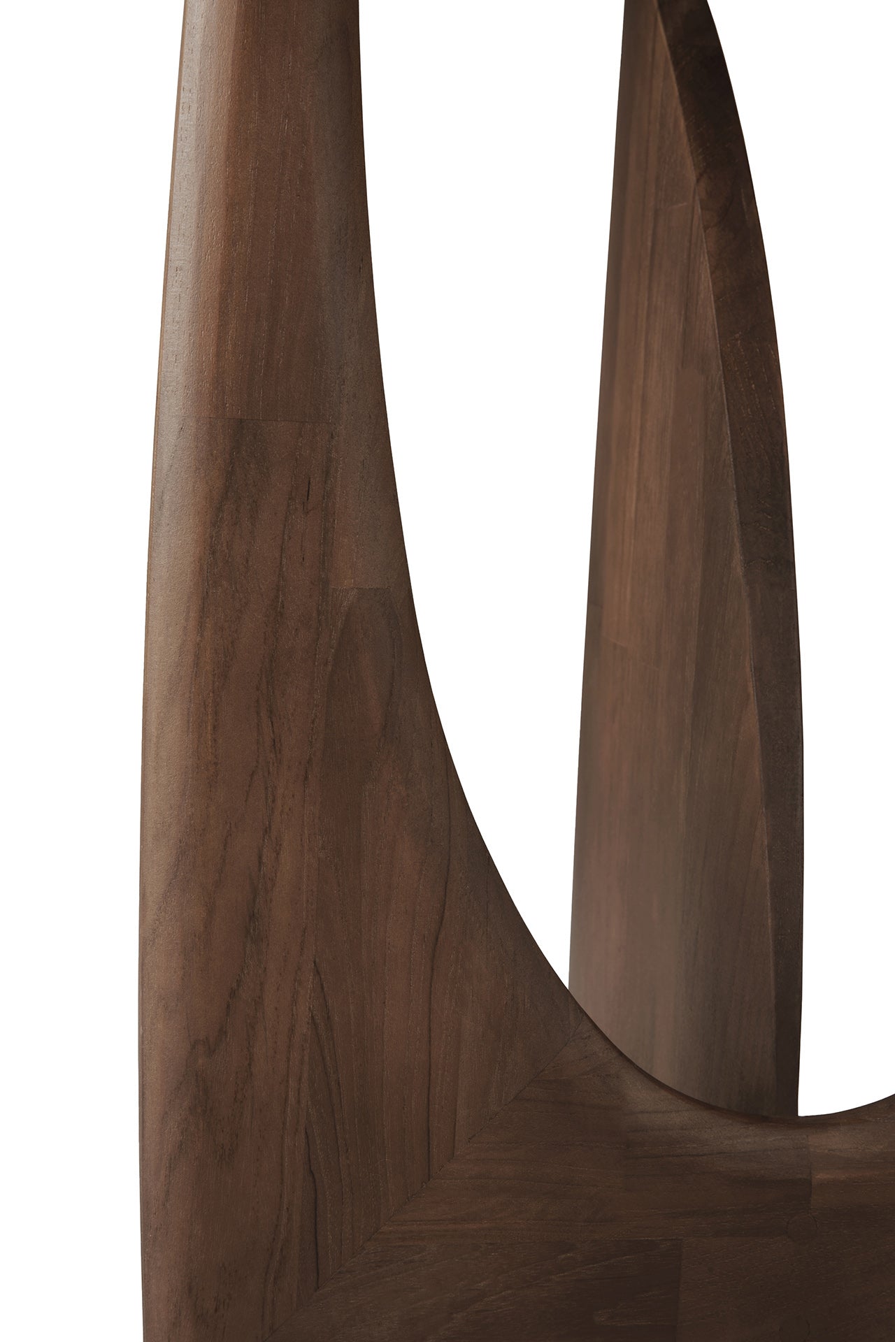 Teak-Geometric-brown-side-table-Goode-Studio