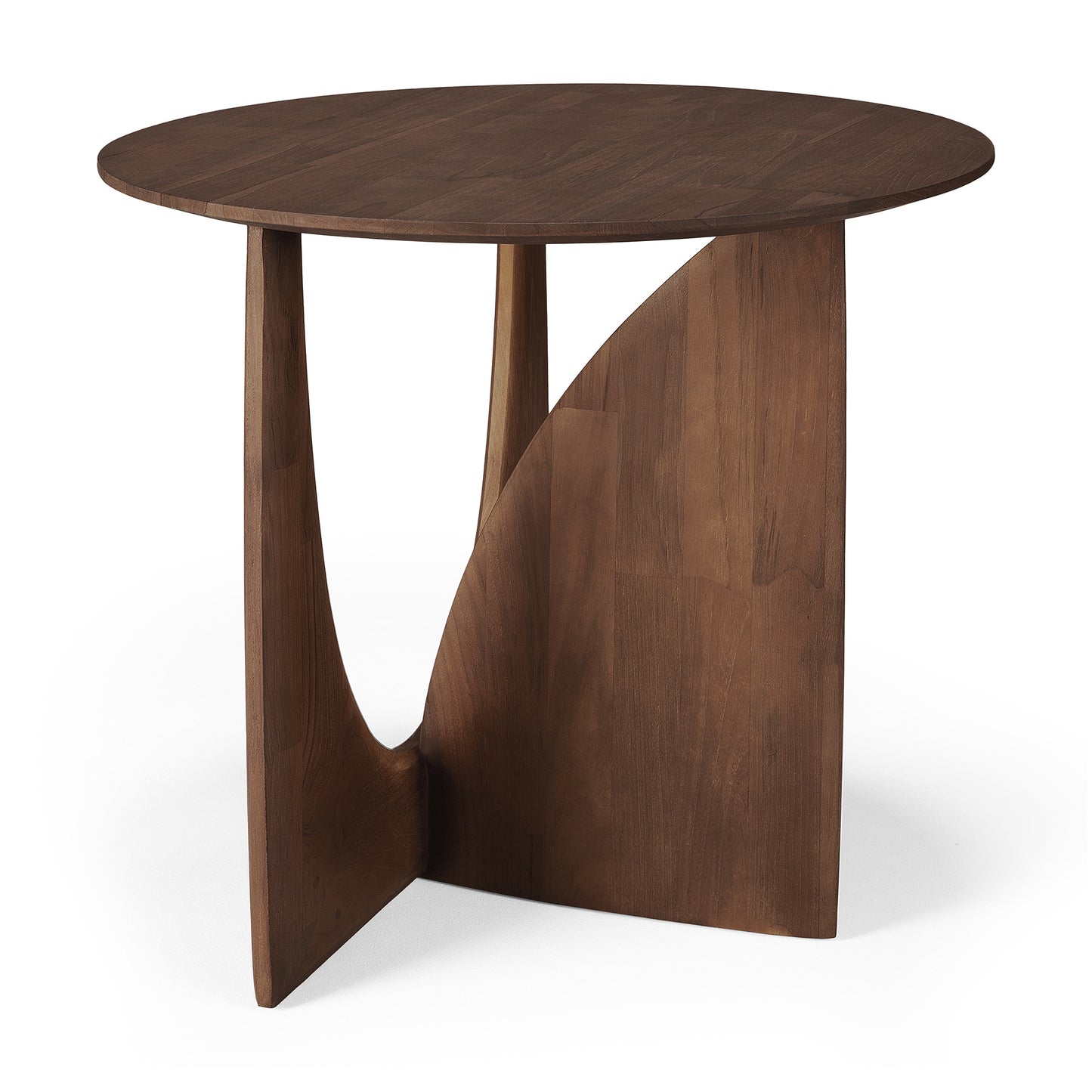 Teak-Geometric-brown-side-table-side-cut-Goode-Studio