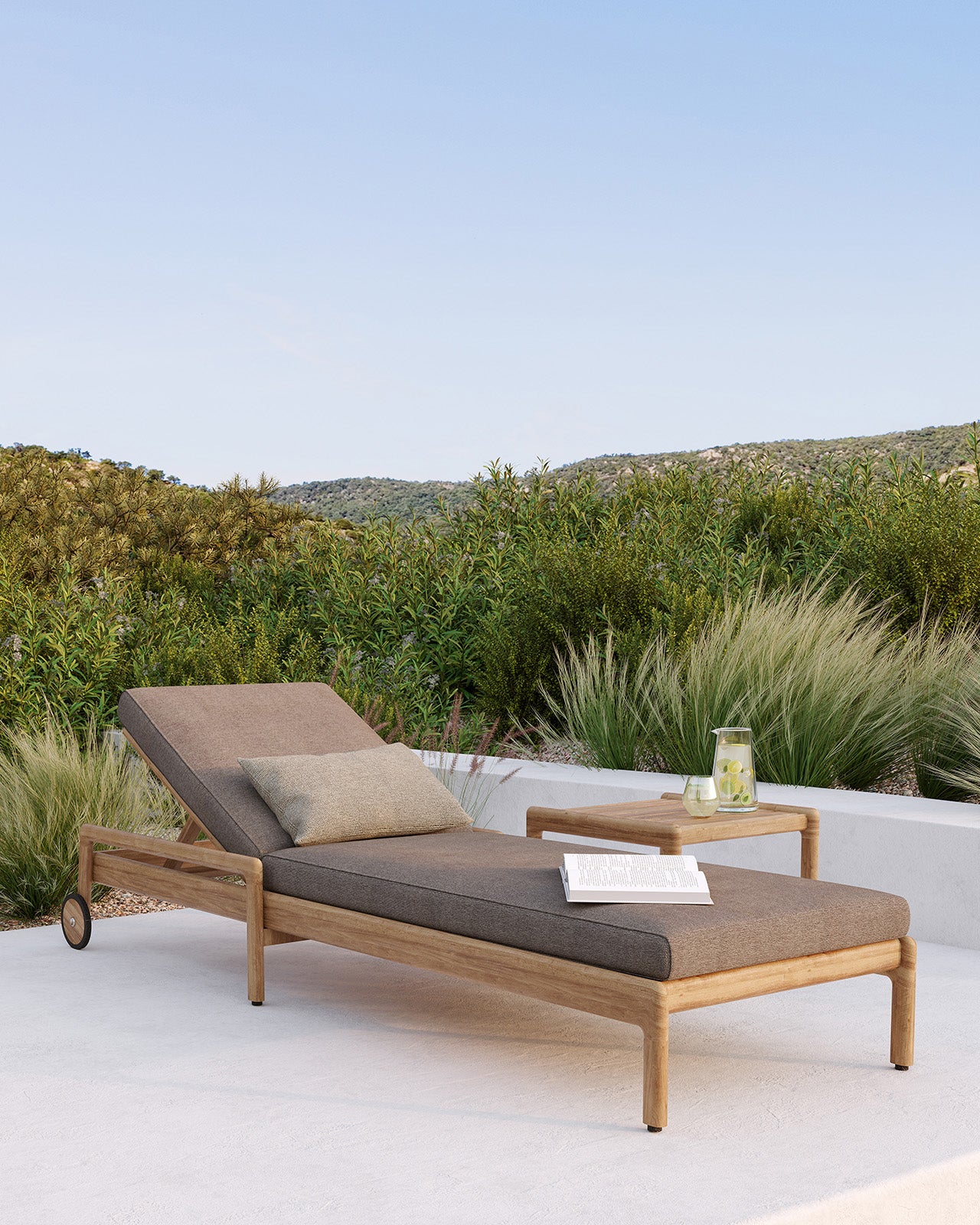 Teak-Jack-outdoor-adjustable-lounger-cushion-mocha-Goode-Studio