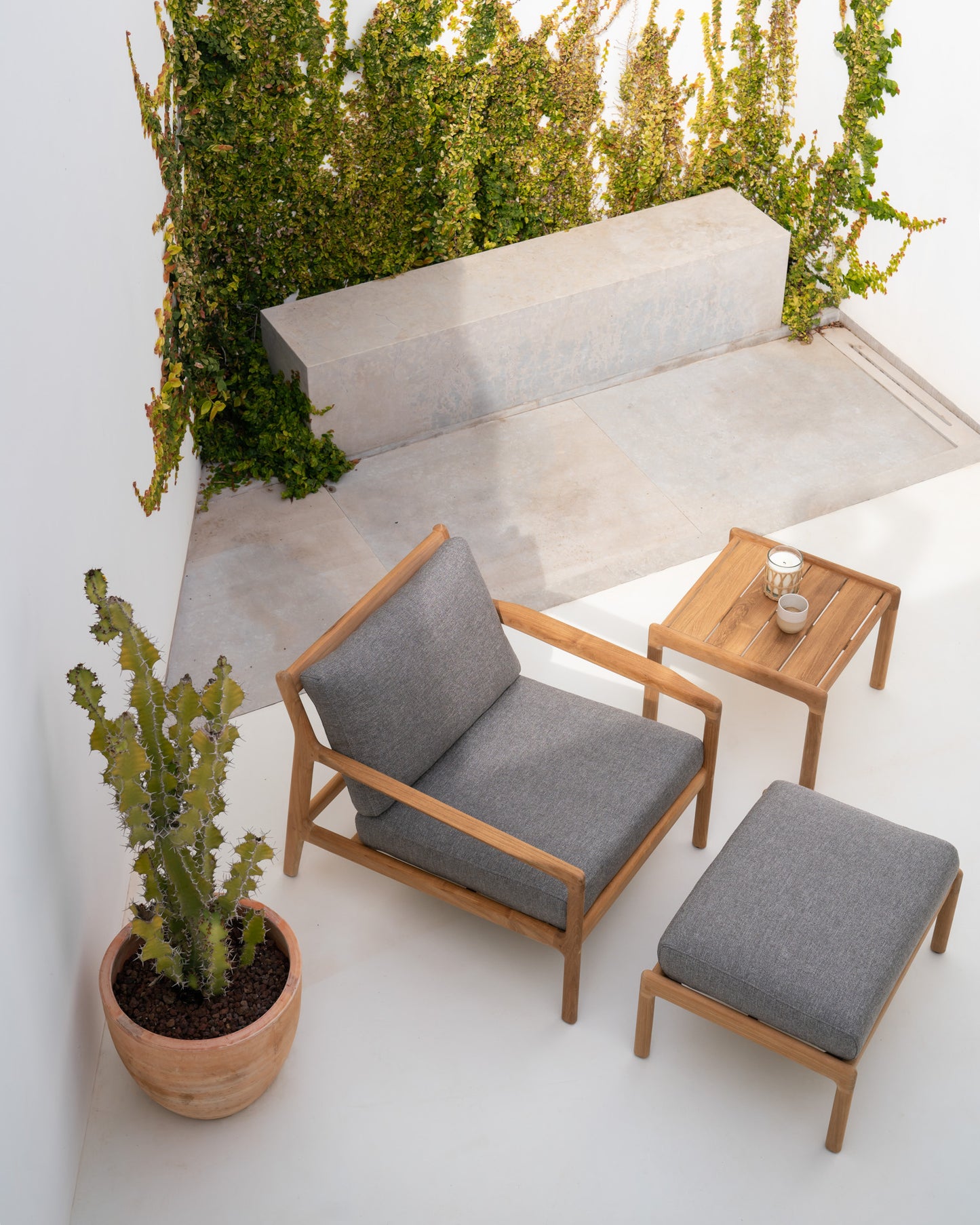 Teak-Jack-side-table-Jack-footstool-mocha-Teak-Jack-lounge-chair-mocha-Goode-Studio