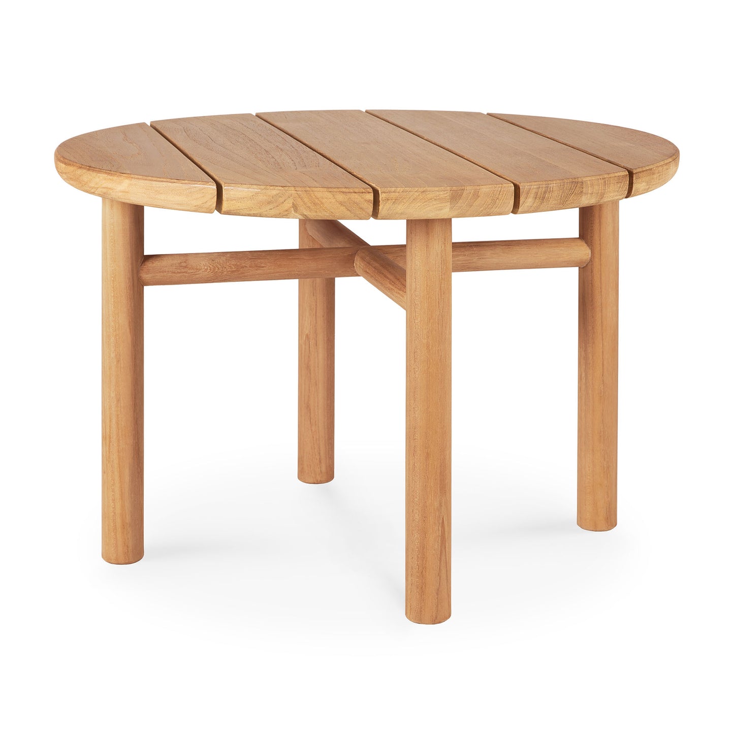 Wooden outdoor table on a white background