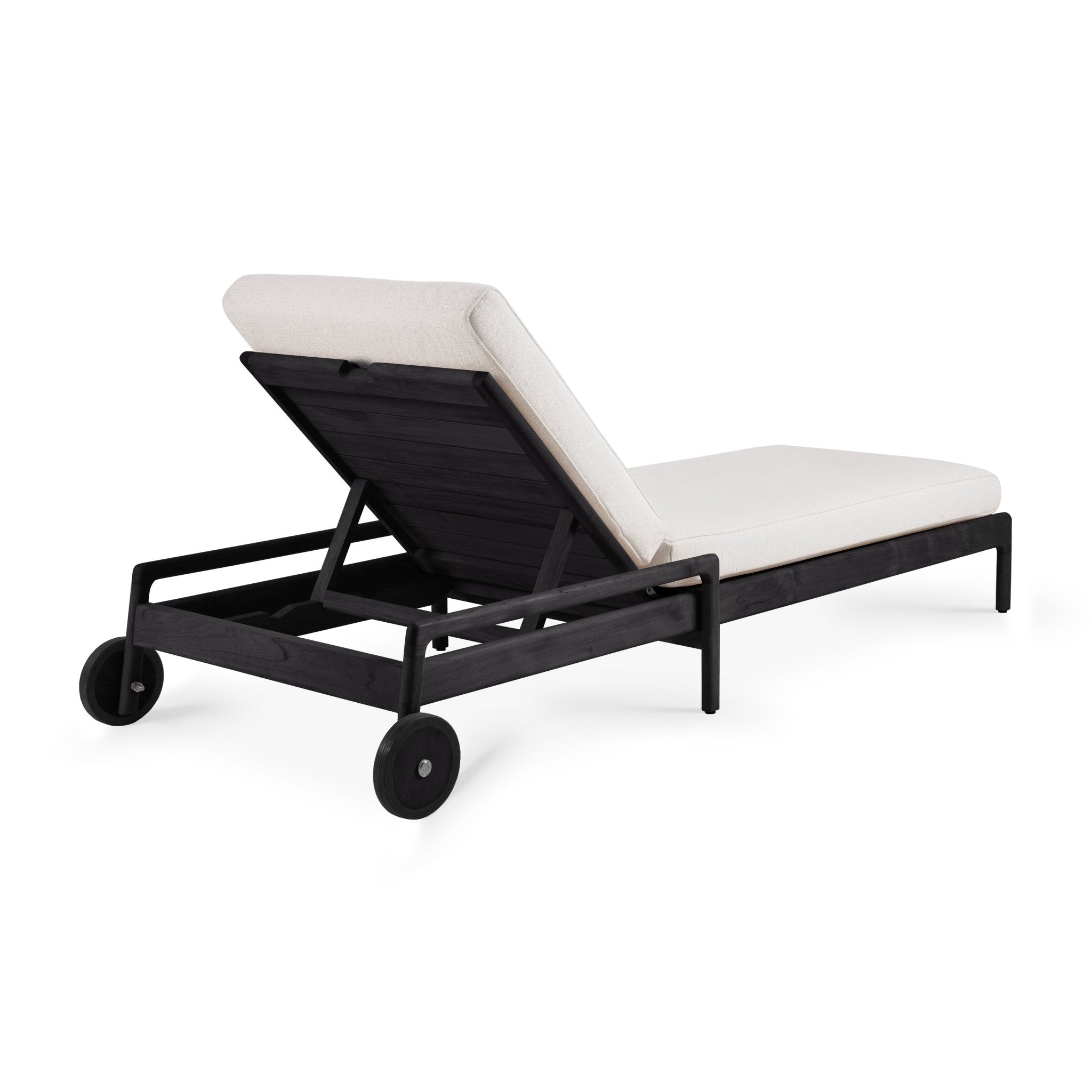 Jack Outdoor Adjustable Lounger Frame - Teak Black - Goode Studio
