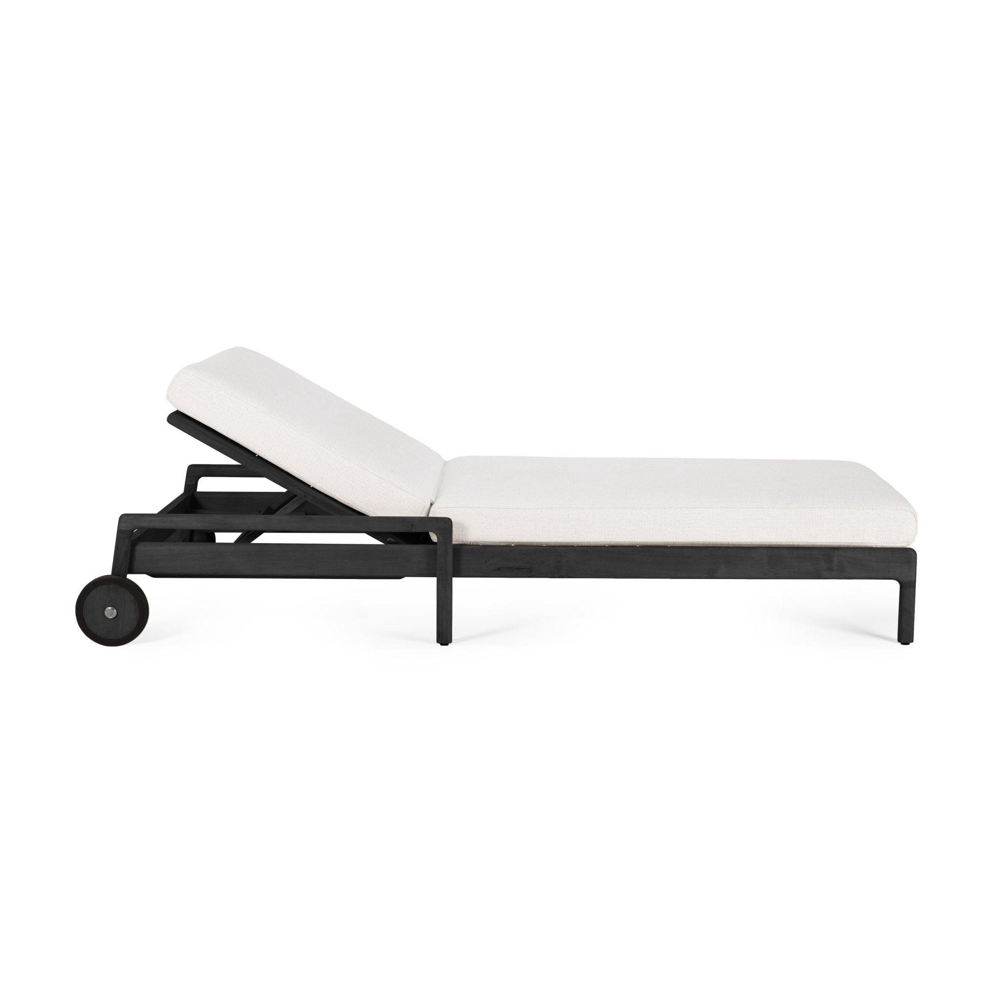 Jack Outdoor Adjustable Lounger Frame - Teak Black - Goode Studio